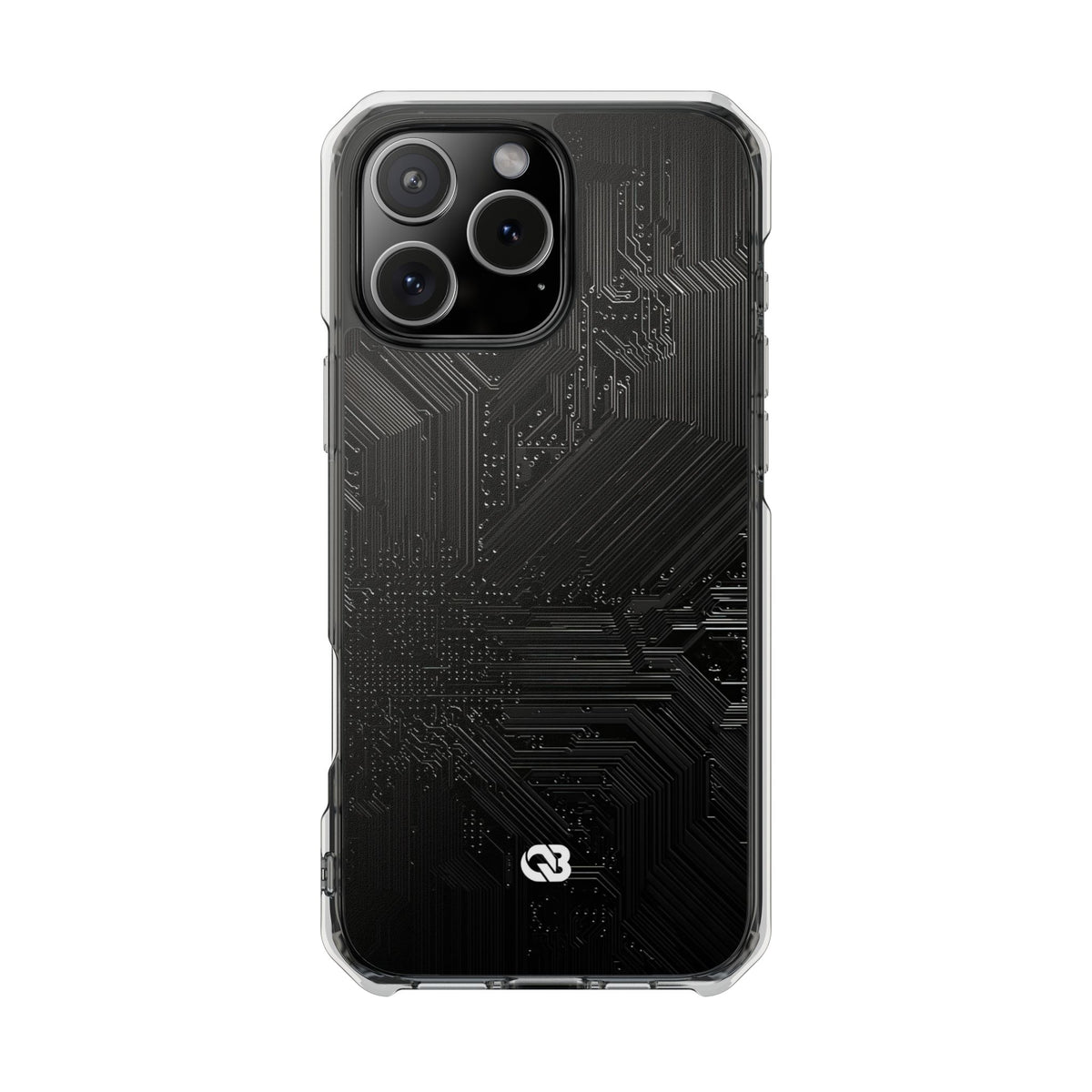 Obsidian Circuitry · Clear Impact Magnetic Phone Case for iPhone · Black