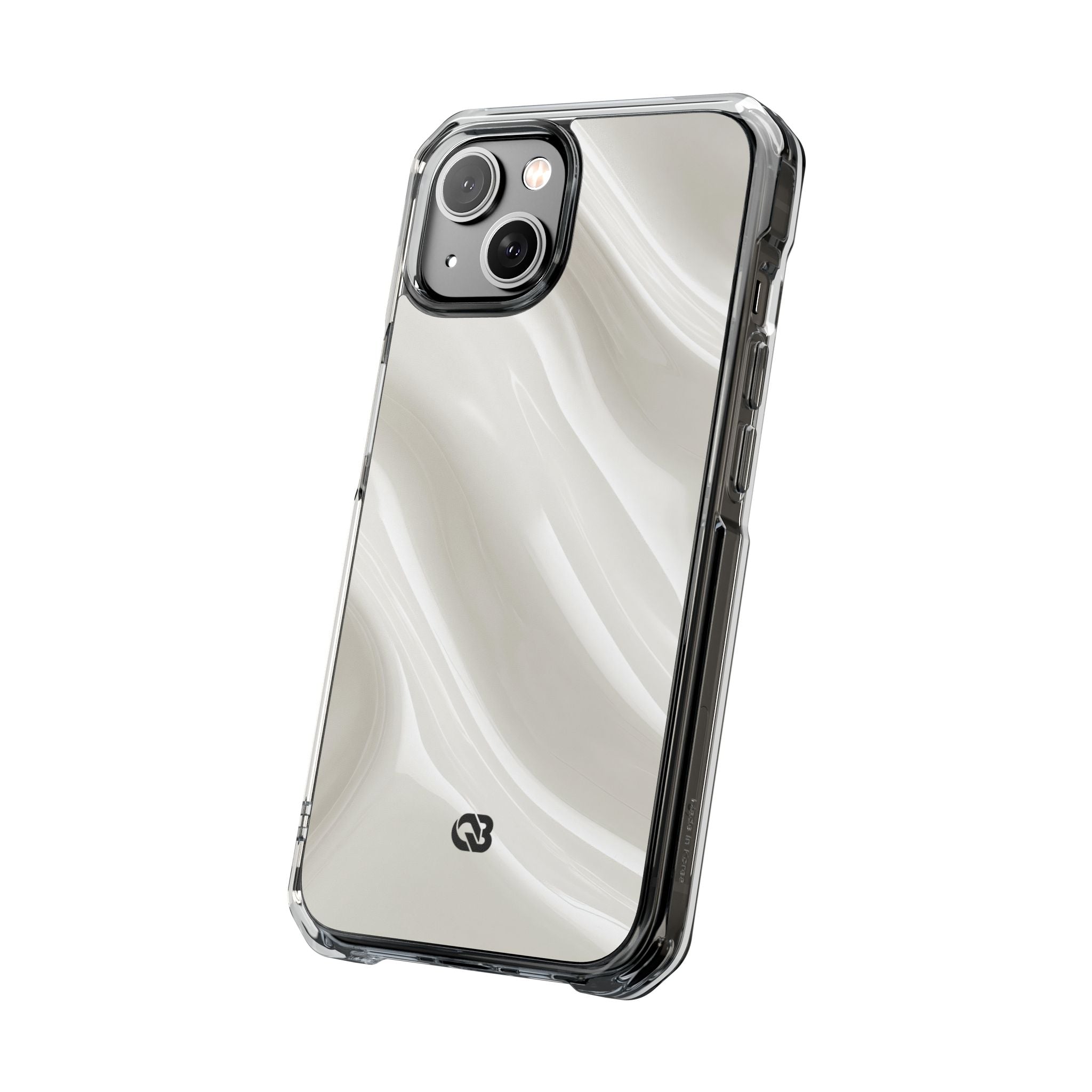 White Impact MagSafe Phone Case for iPhone - Polished Ivory Wave