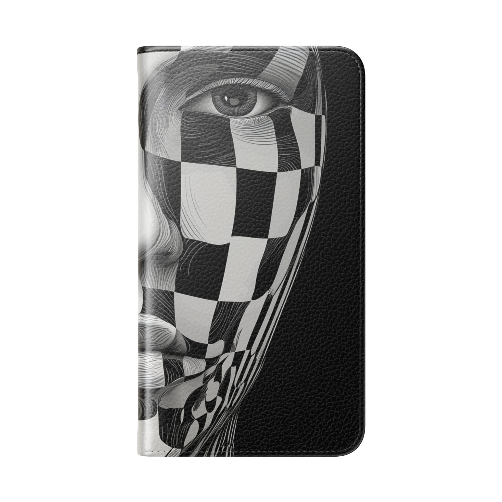Mirrored Checkerboard Face - Samsung S23 Case - Wallet