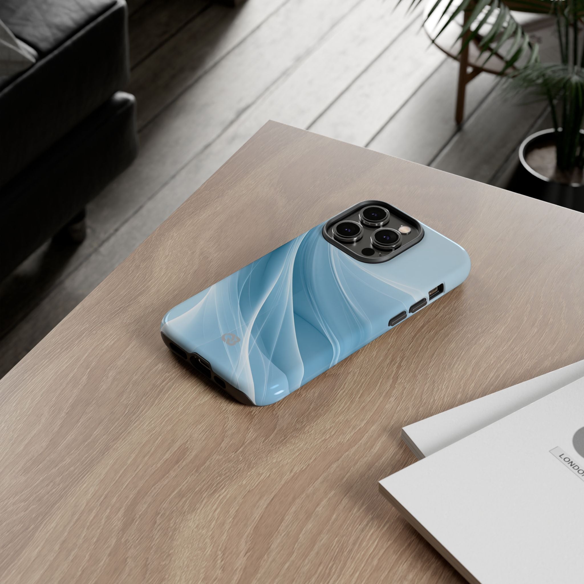 Blue Tough Phone Case for iPhone - Arctic Silk Drift