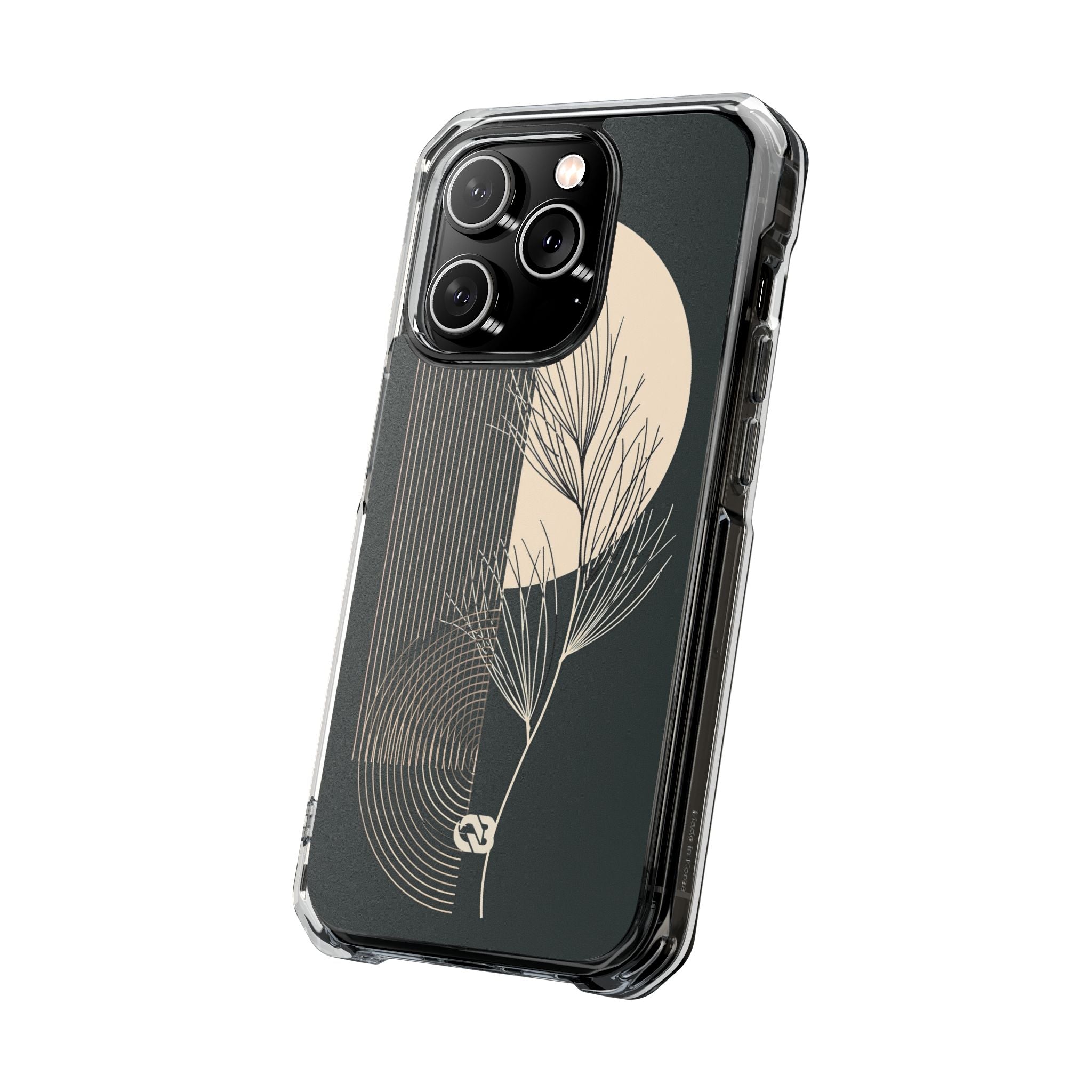 Black Impact MagSafe Phone Case for iPhone - Obsidian Sand Willow