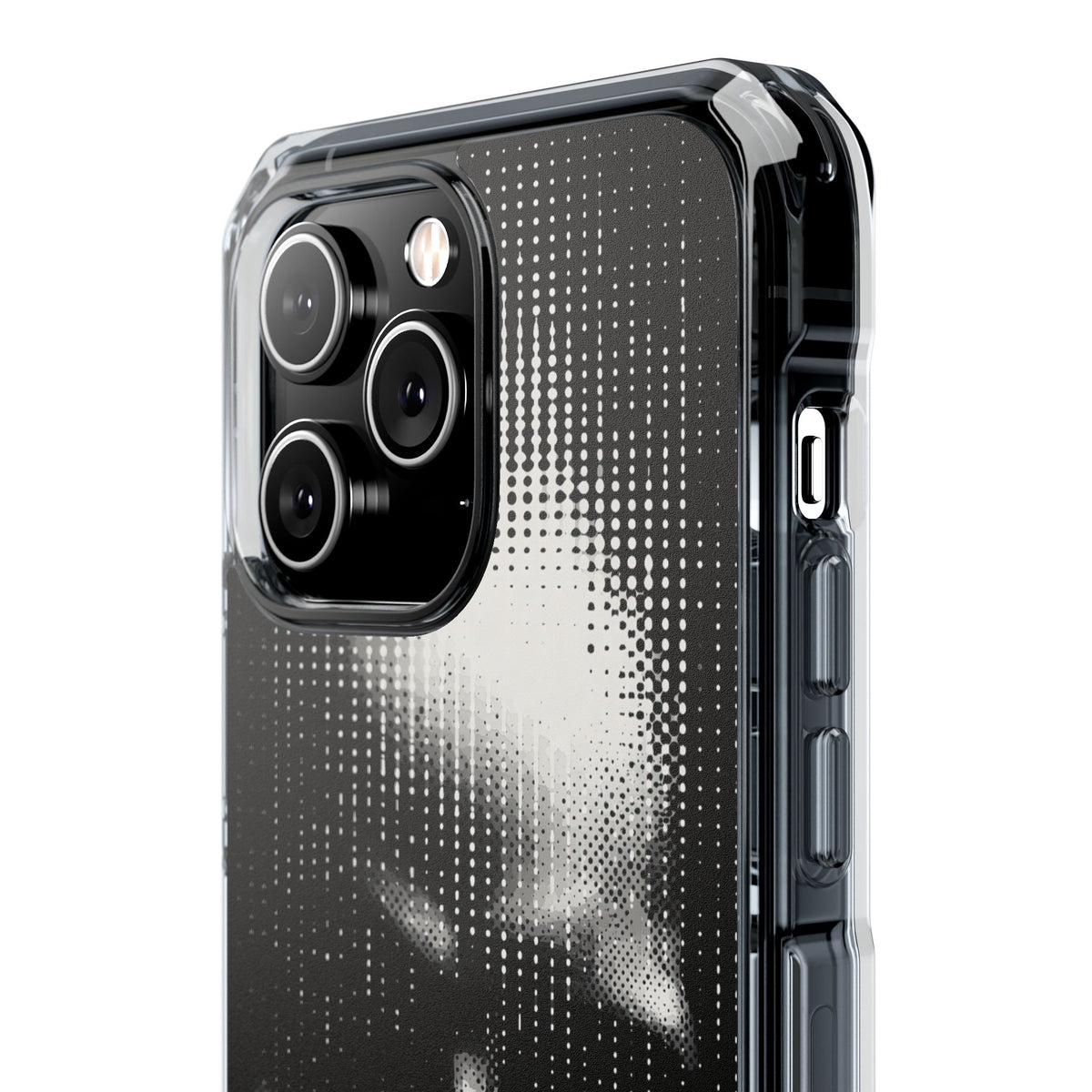 Raster Phantom · Clear Impact Magnetic Phone Case for iPhone · Black