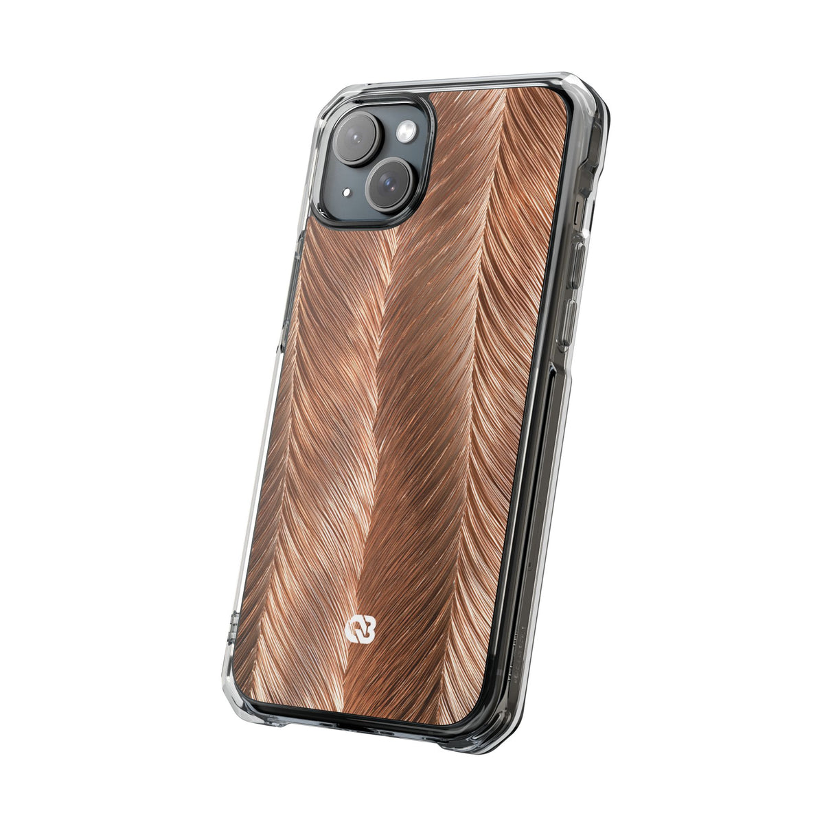 Rose Gold Weave · Clear Impact Magnetic Phone Case for iPhone · Brown