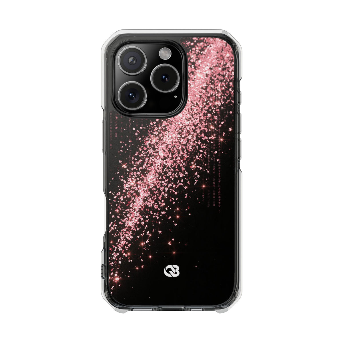Rose Digital Cascade · Clear Impact Magnetic Phone Case for iPhone · Pink