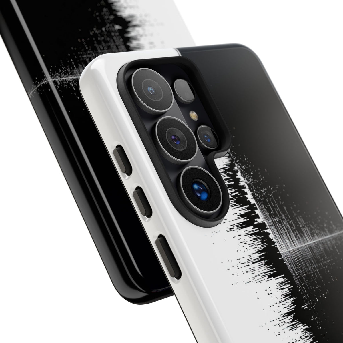 Black Tough Phone Case for Samsung - Static Signal Split