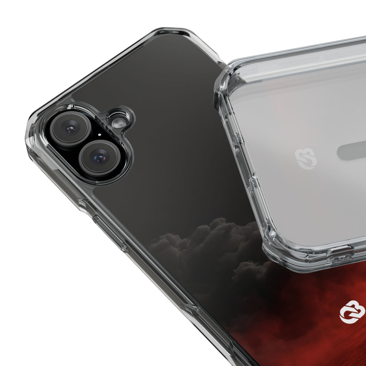 Crimson Fog Void · Clear Impact Magnetic Phone Case for iPhone · Black