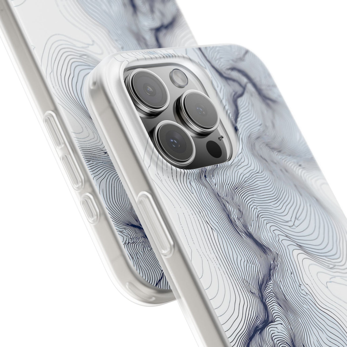 White Lite Phone Case for iPhone - Nordic Ridge Topo