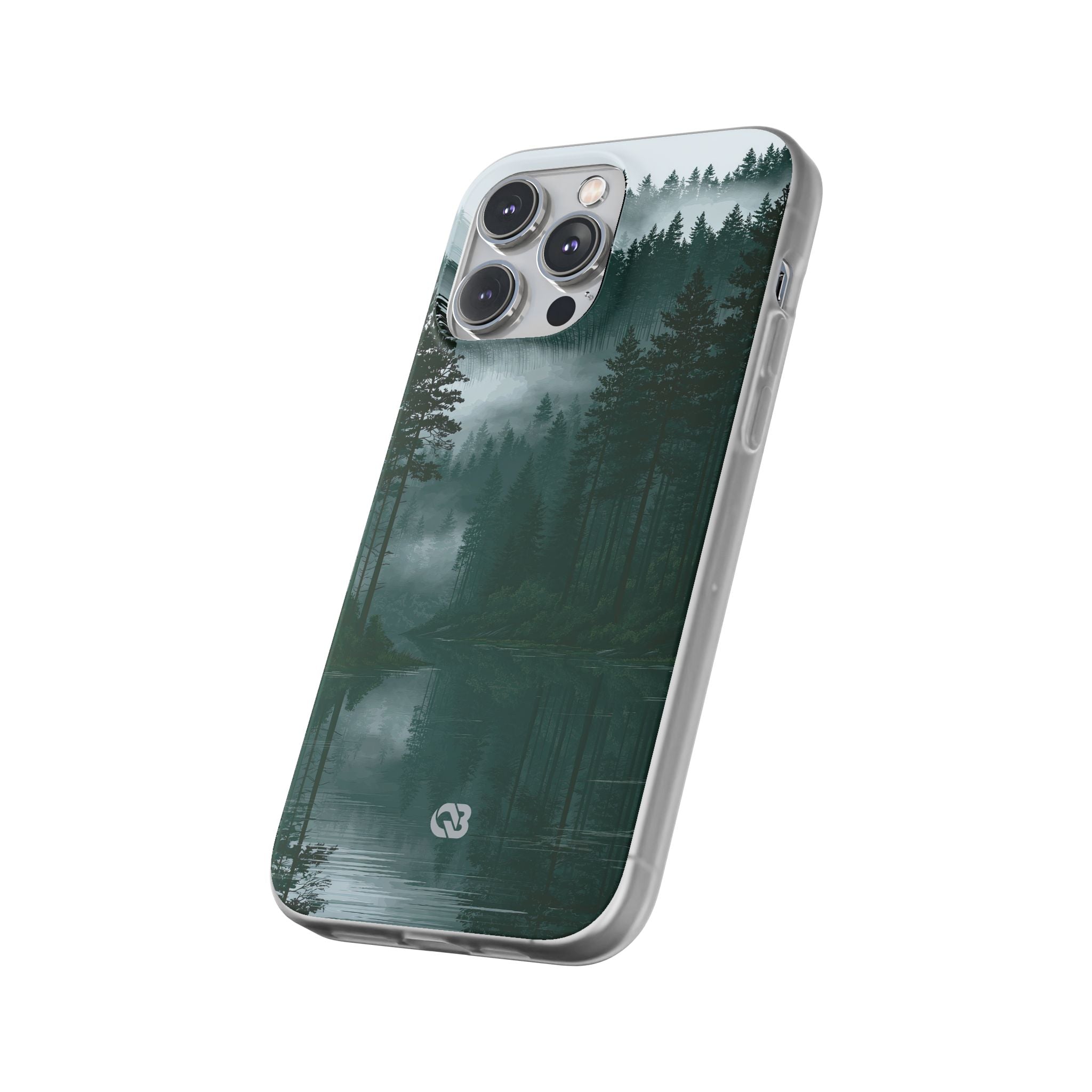 Green Lite Phone Case for iPhone - Misty Evergreen Mirror