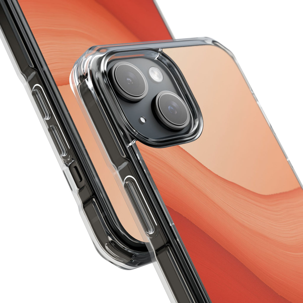 Terracotta Flow · Clear Impact Magnetic Phone Case for iPhone · Orange