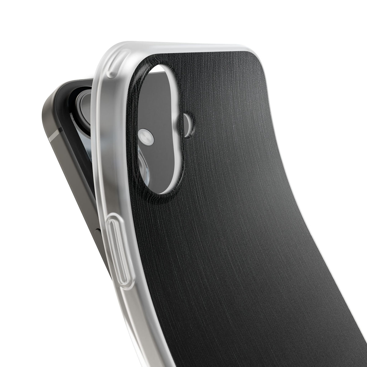 Obsidian Brushed Steel · Lite Phone Case for iPhone · Black