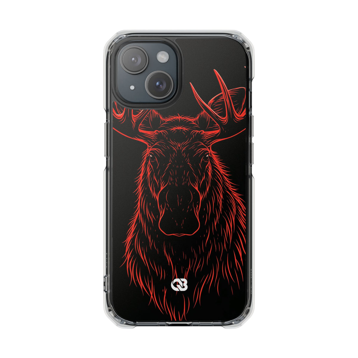 Crimson Horizon Moose · Impact Magnetic Phone Case for iPhone · Black