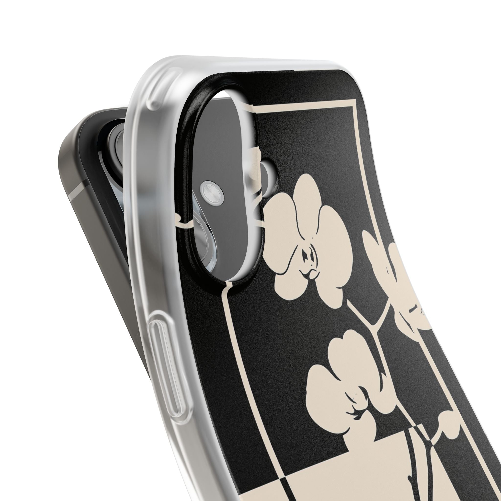 Beige Lite Phone Case for iPhone - Nocturnal Orchid Frame