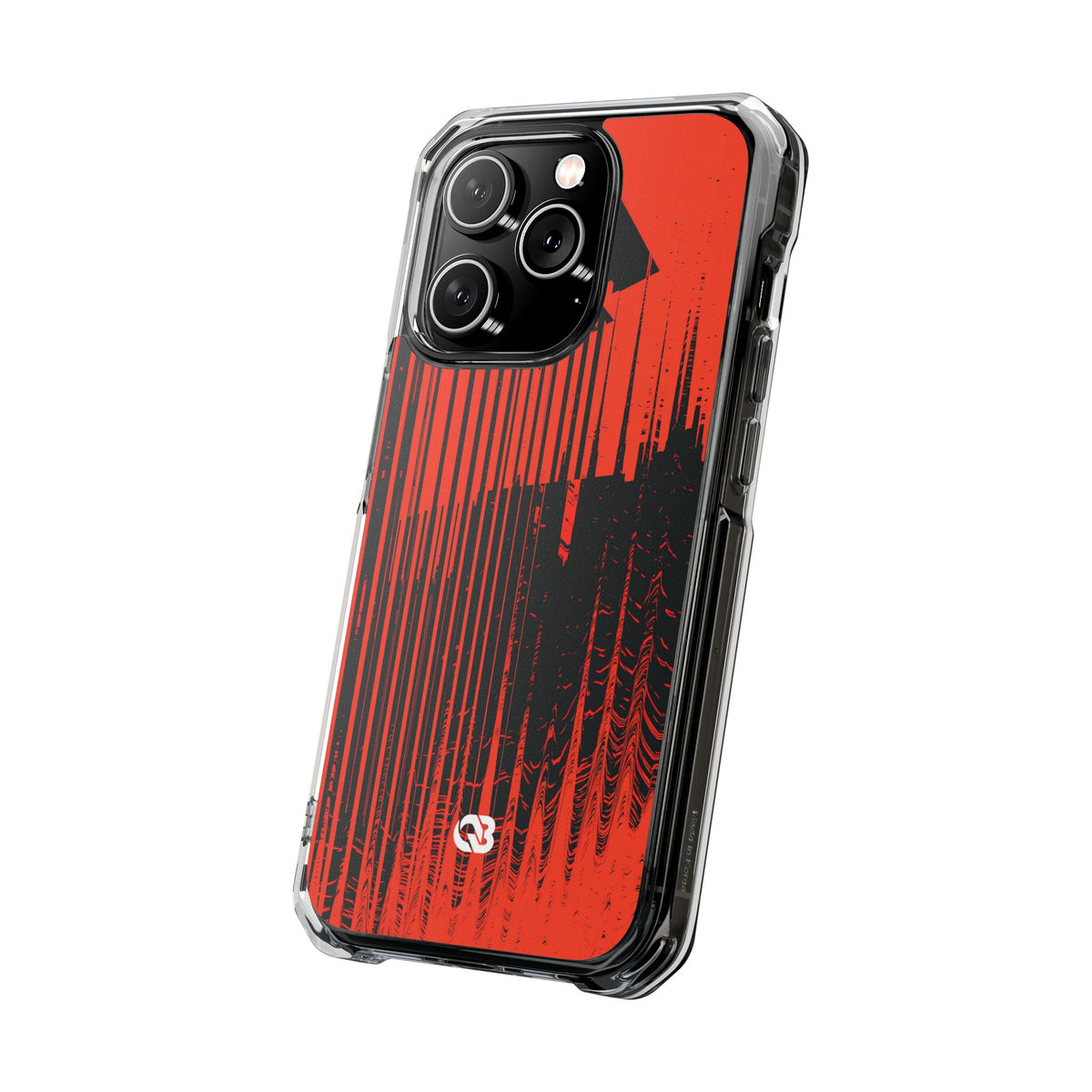 Red Impact MagSafe Phone Case for iPhone - Crimson Brutalist Distortion