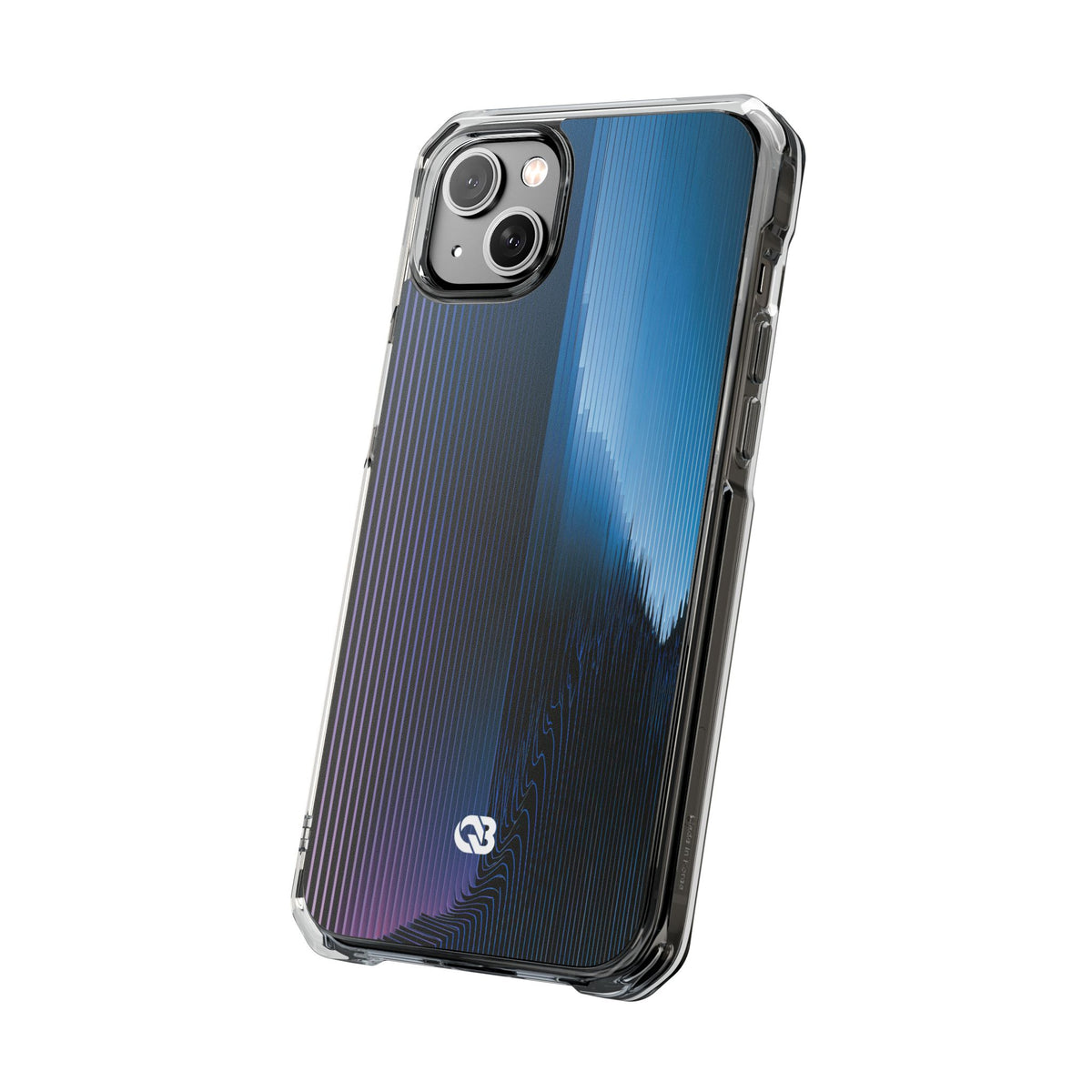 Blue Impact MagSafe Phone Case for iPhone - Indigo Distortion Wave