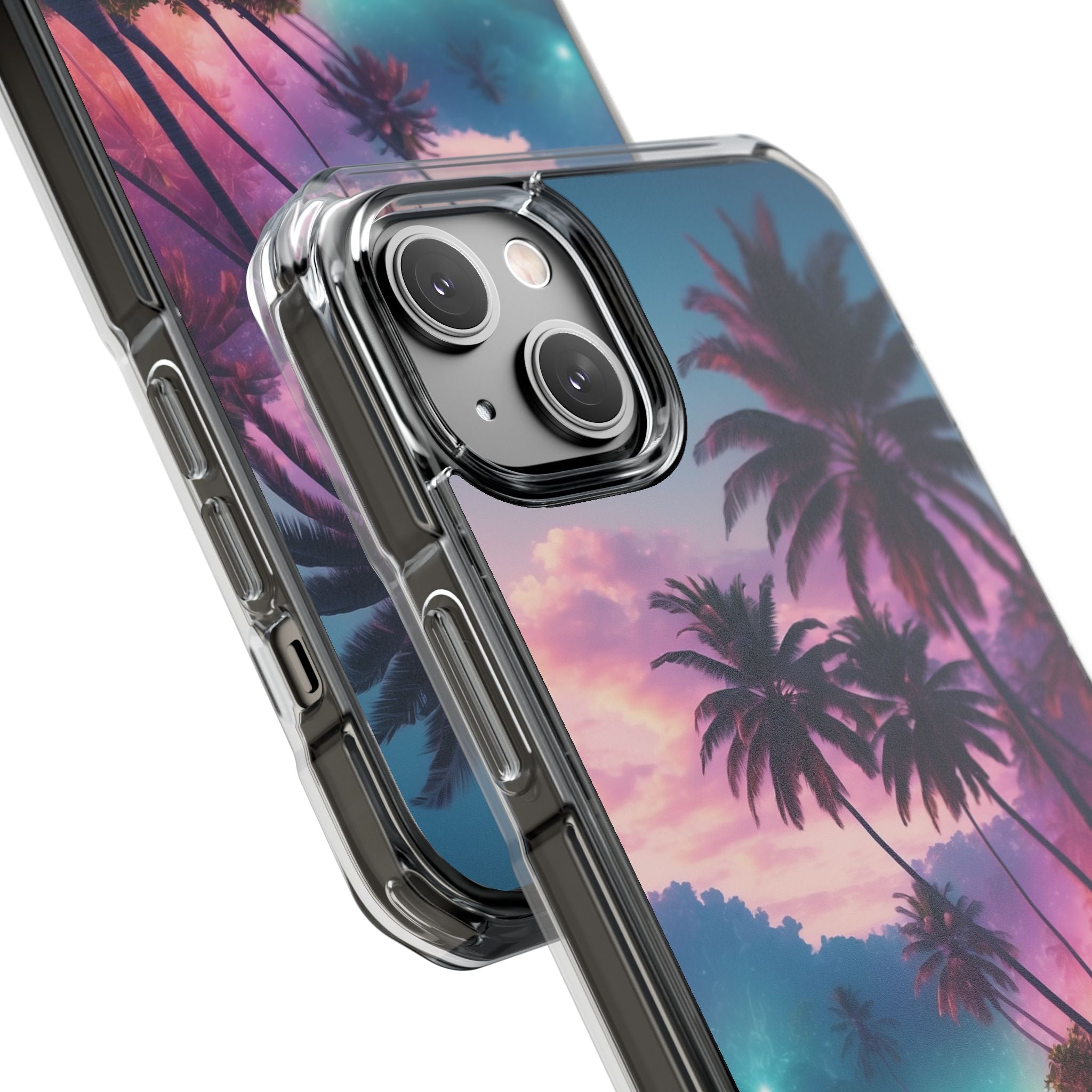 Neon Shore Palms · Impact etui na telefon dla iPhone · Magsafe