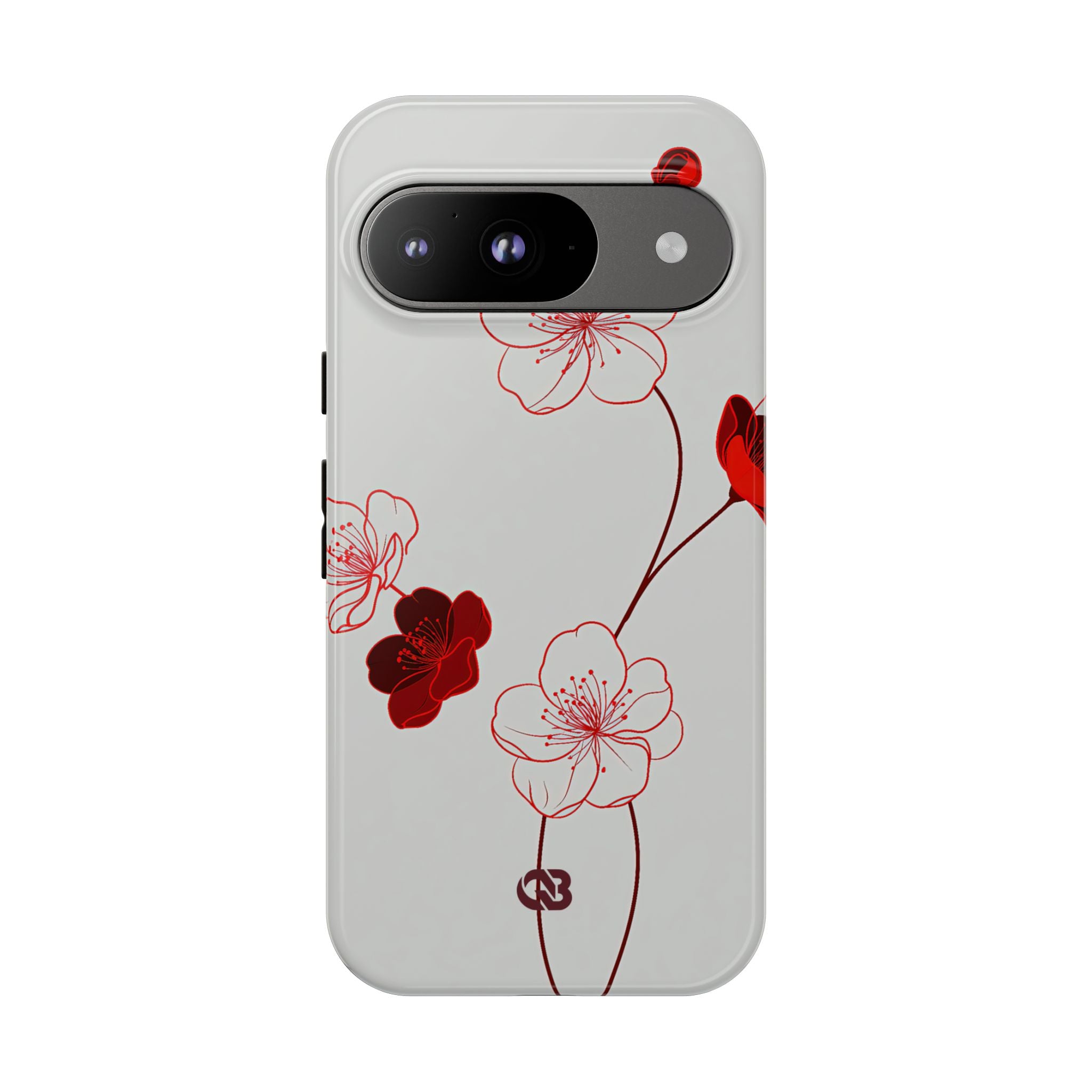 Red Tough Phone Case for Google Pixel - Kyoto Ember Bloom