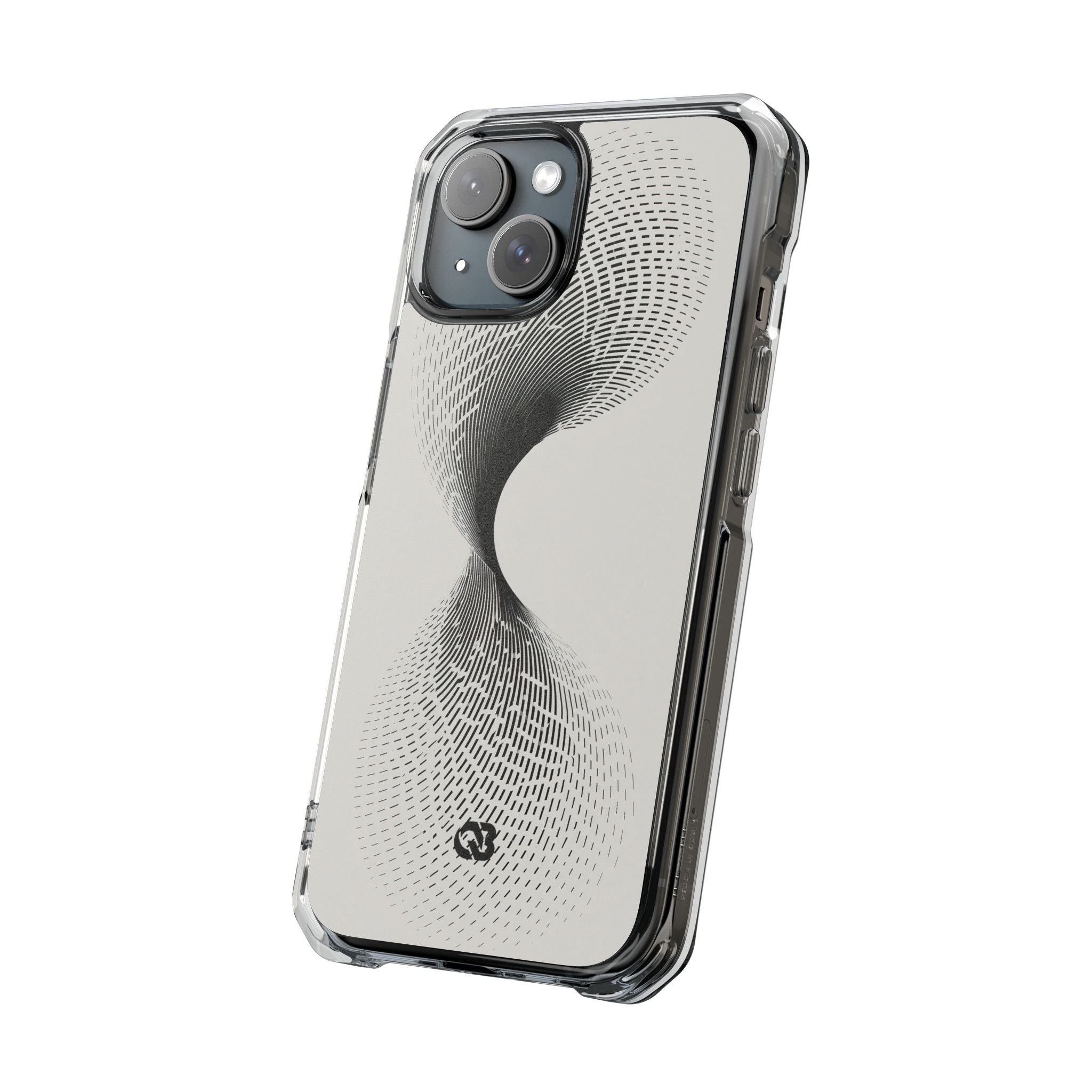 White Impact MagSafe Phone Case for iPhone - Linear Torsion Grid