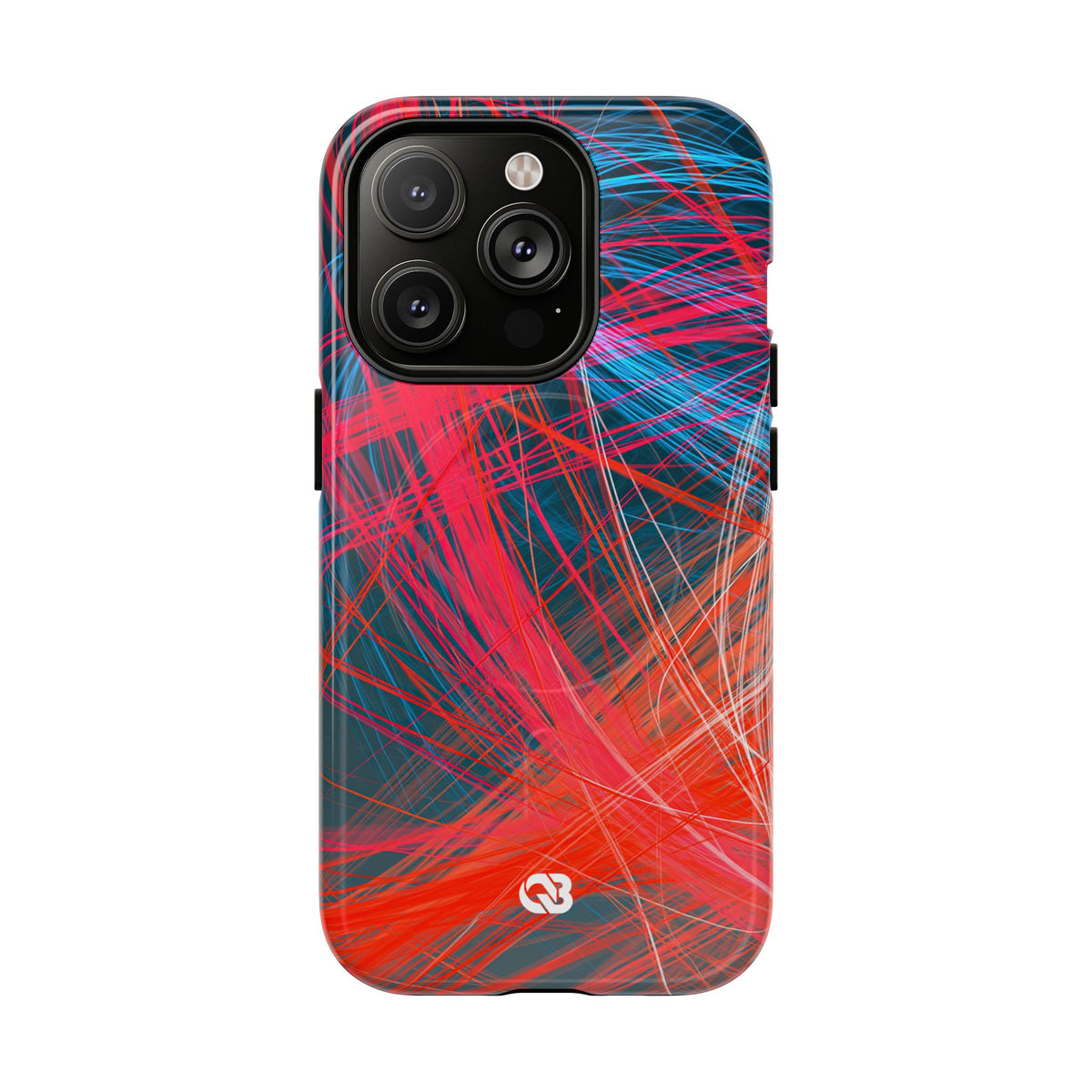 Neon Fiber Stream · Tough 2.0 Magnetic Phone Case for iPhone · Red
