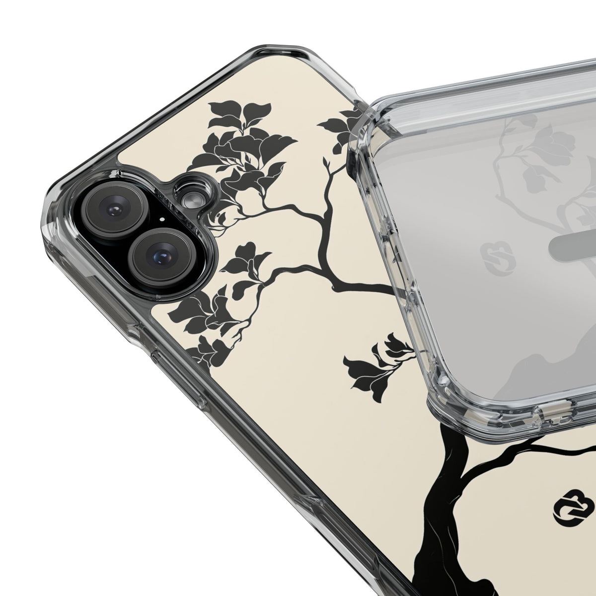 Ebony Magnolia · Clear Impact Magnetic Phone Case for iPhone · Beige