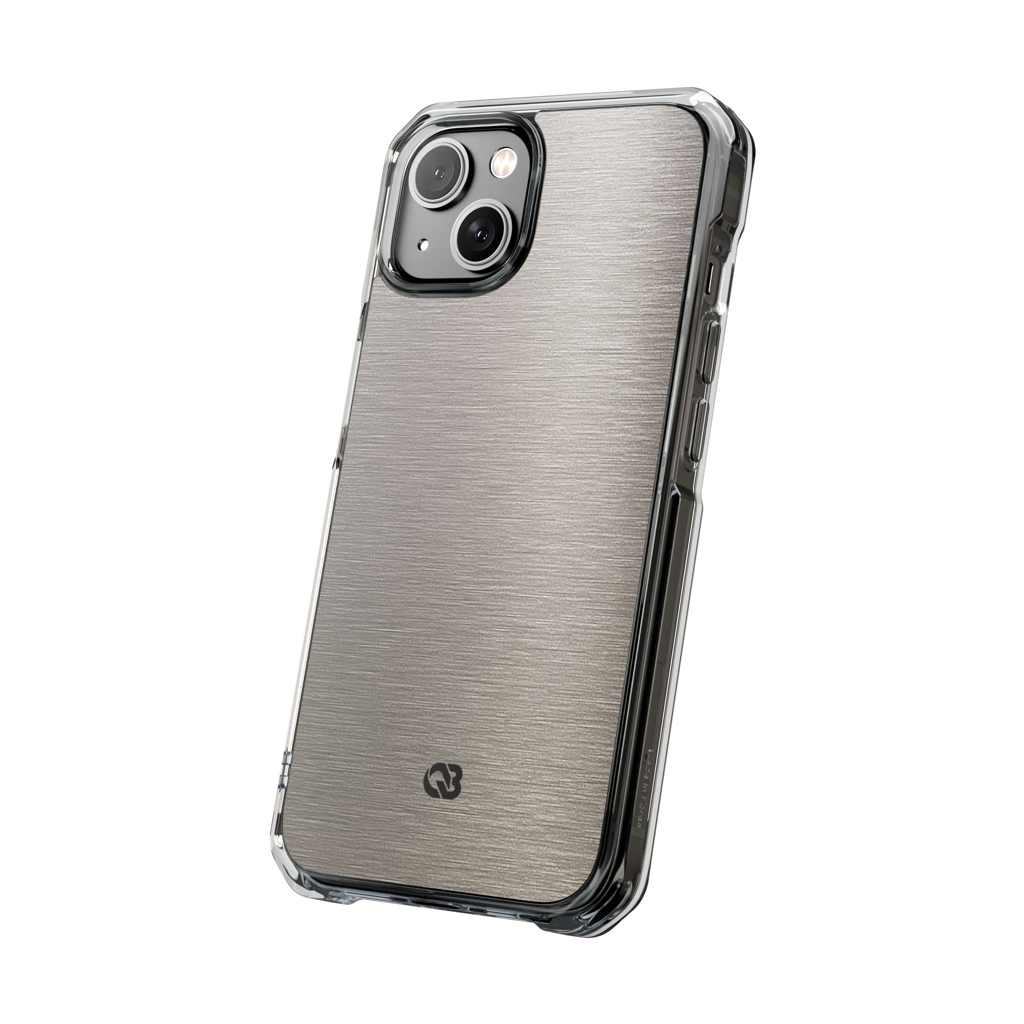 Grey Impact MagSafe Phone Case for iPhone - Brushed Nickel Linen