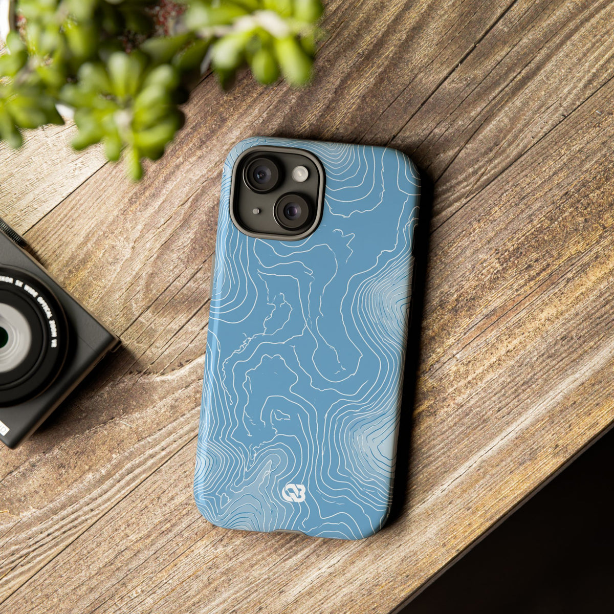 Glacial Basin Topo · Tough Phone Case for iPhone · Blue