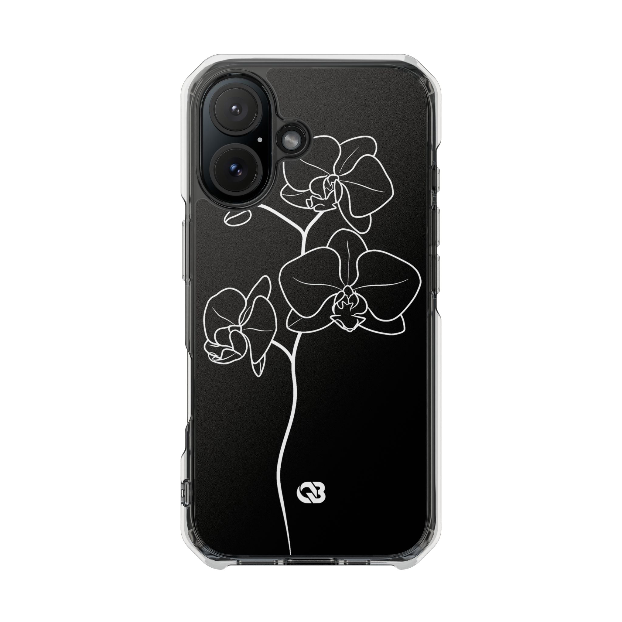 Black Impact MagSafe Phone Case for iPhone - Noir Alabaster Orchid