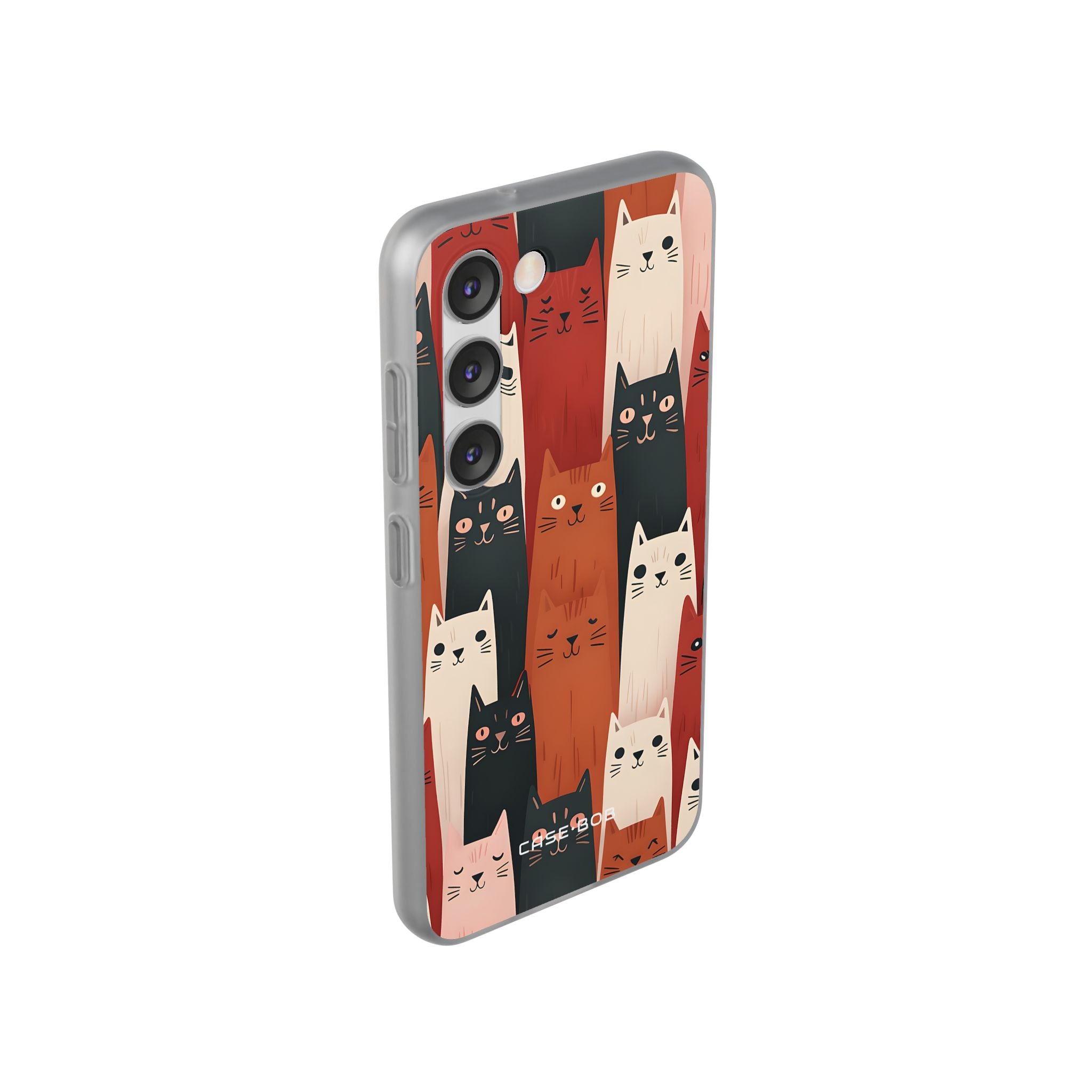 Elongated Cats Zwart Samsung S23 Case - Soft