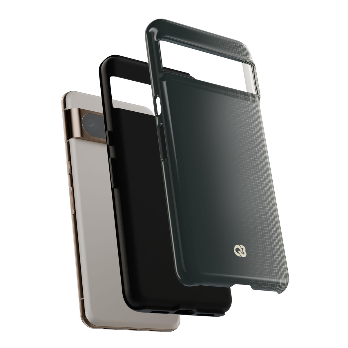 Grey Tough Phone Case for Google Pixel - Charcoal Tech Grid