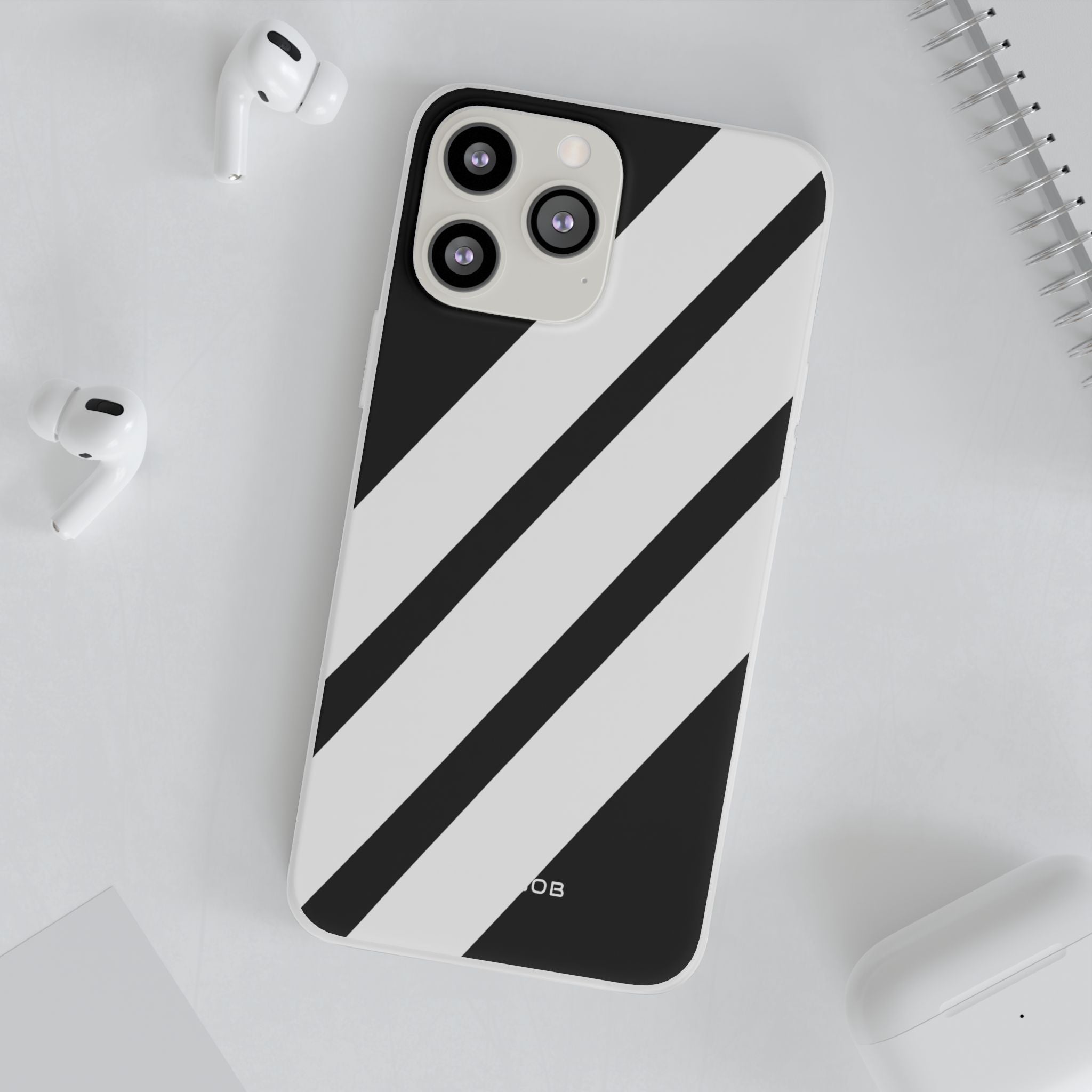 Diagonale Streifen Noir iPhone 13 Pro Max - Soft