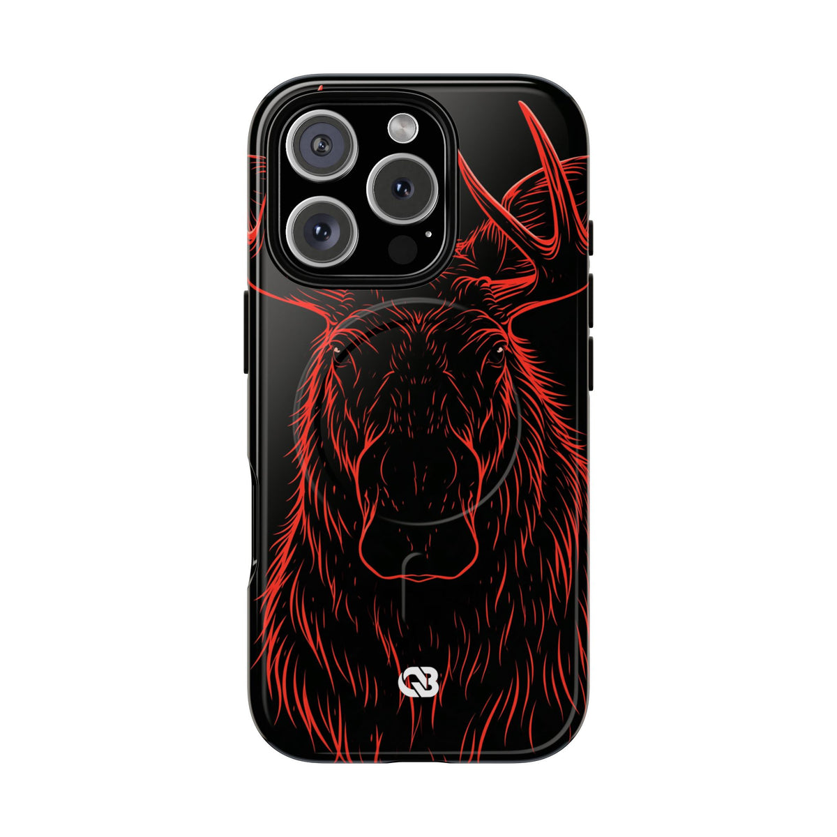 Crimson Horizon Moose · Tough 2.0 Magnetic Phone Case for iPhone · Black