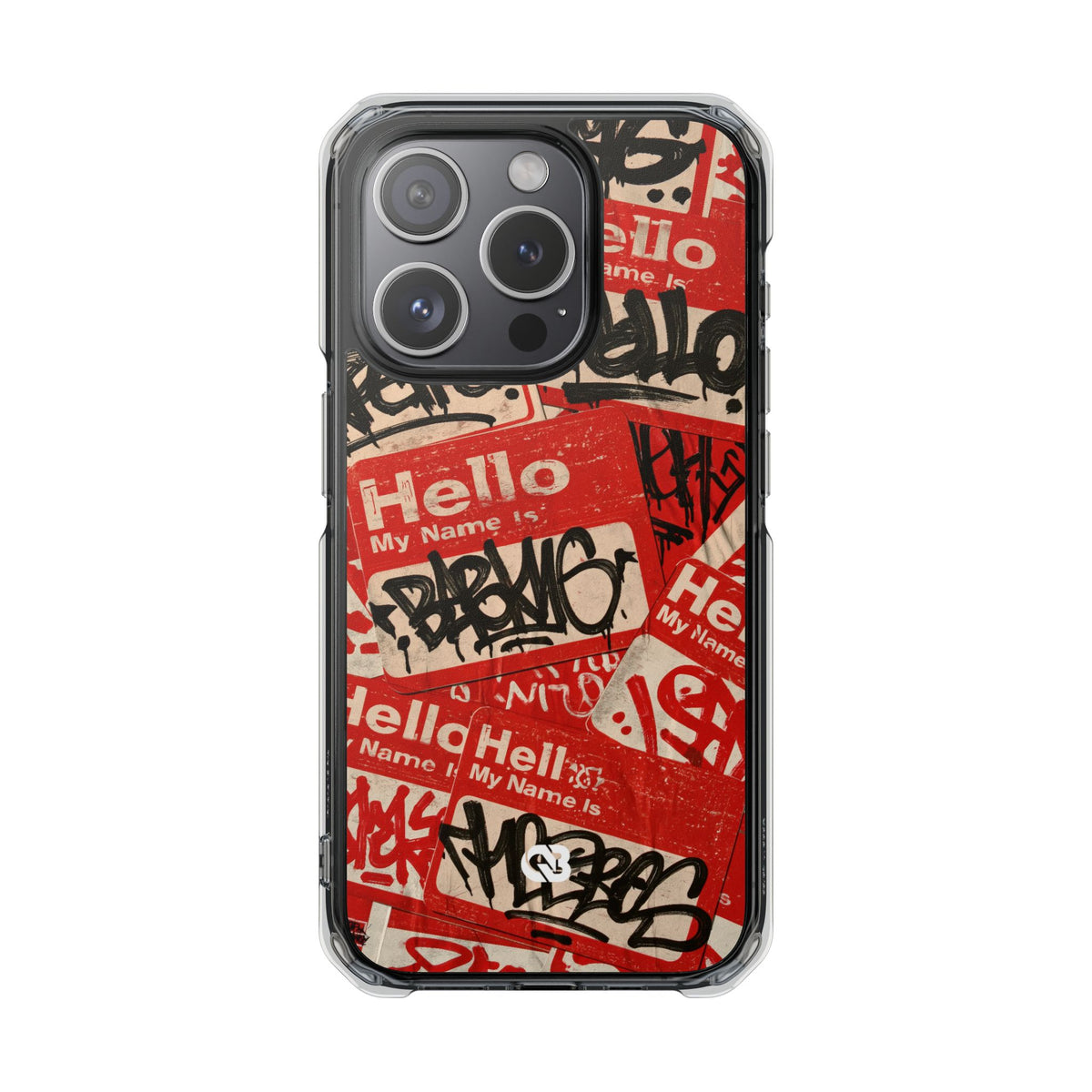 Slap Tag Collage · Clear Impact Magnetic Phone Case for iPhone · Red
