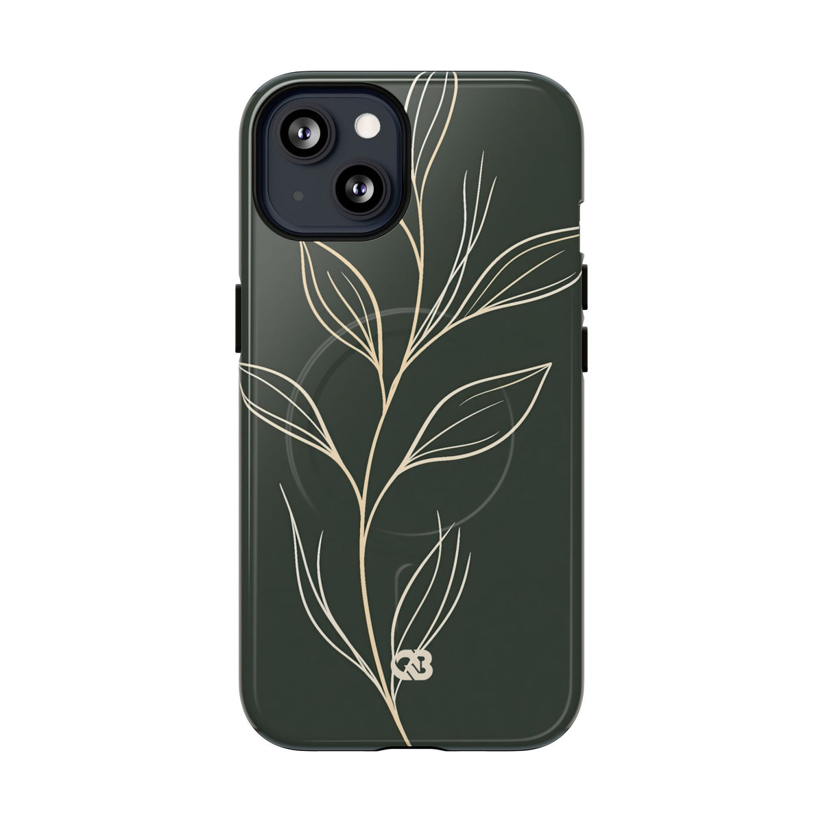 Minimal Botanical Stem · Tough 2.0 Magnetic Phone Case for iPhone · Green