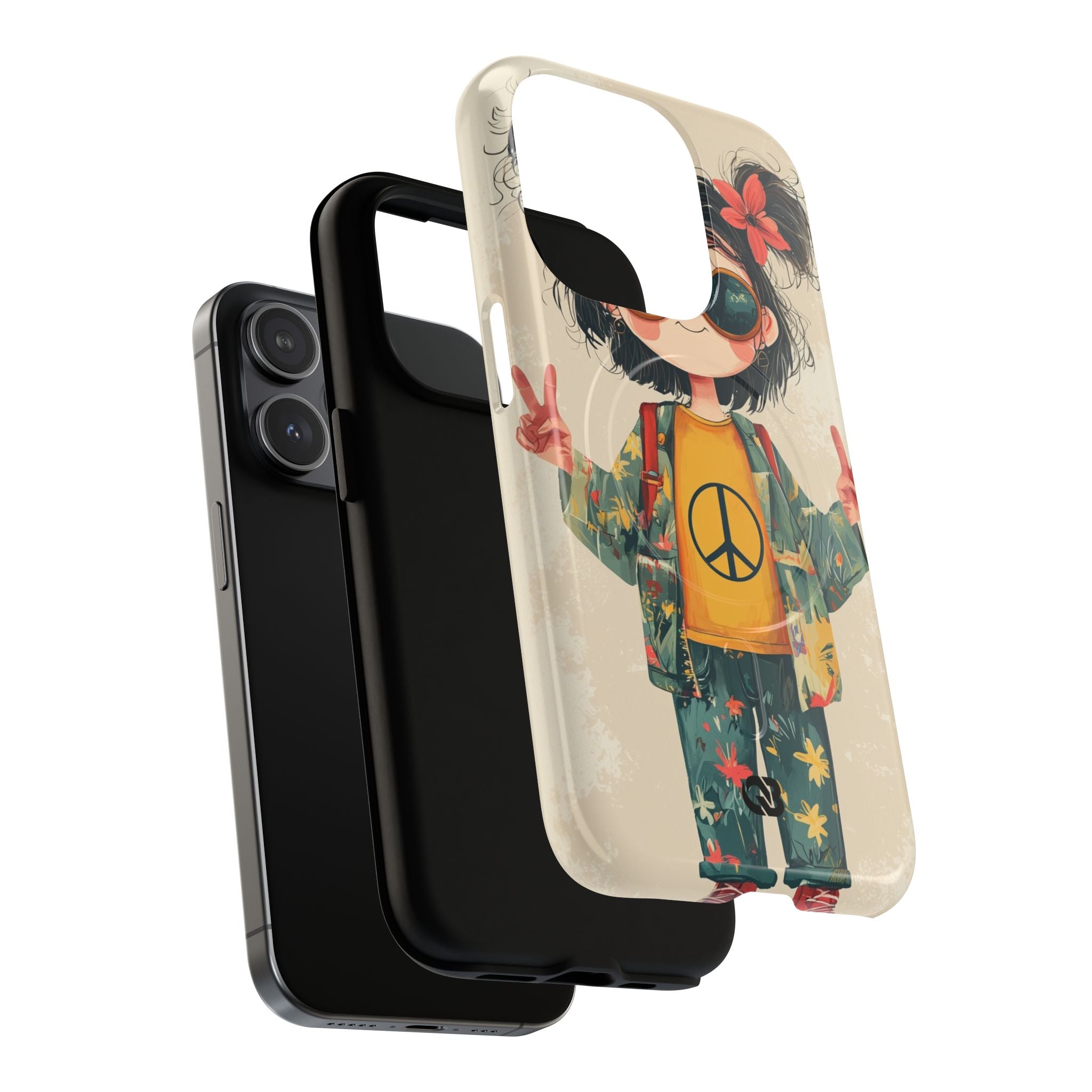 Retro Peace Girl · Tough+ Custodia per iPhone · Magsafe
