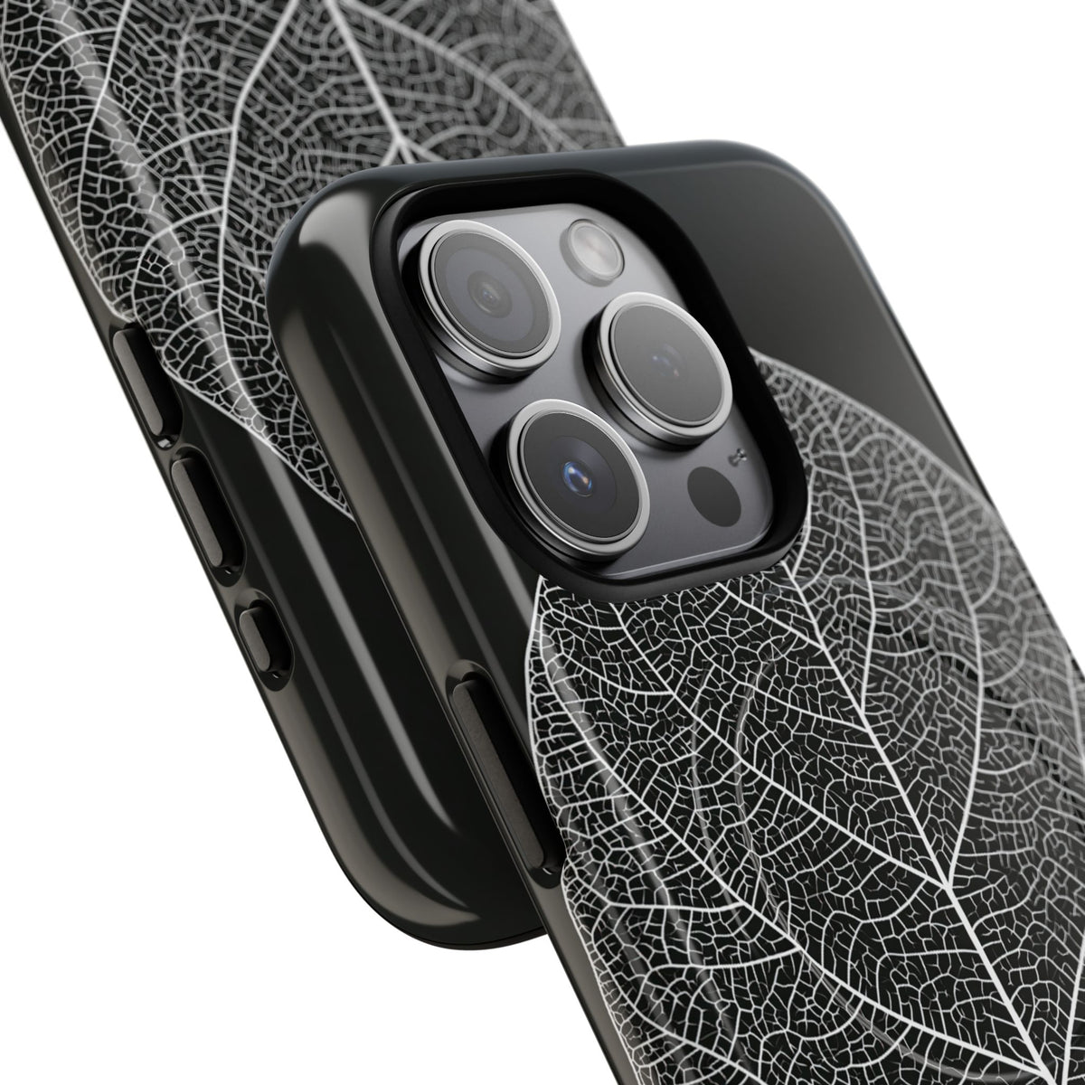 Monochrome Leaf Skeleton · Tough 2.0 Magnetic Phone Case for iPhone · Black
