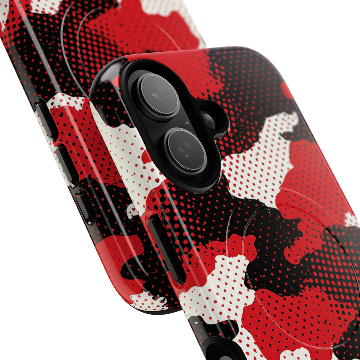 Crimson Halftone Camo · Tough 2.0 Magnetic Phone Case for iPhone · Red