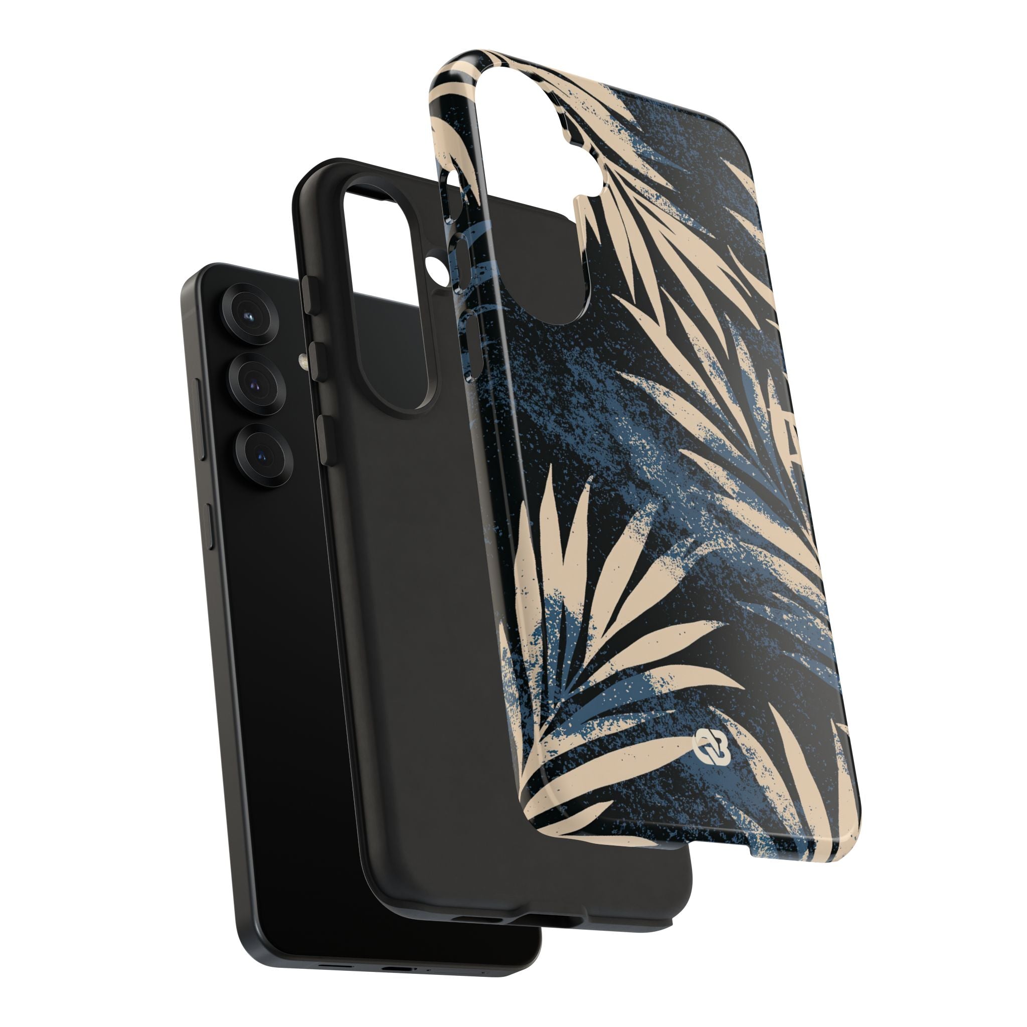Blue Tough Phone Case for Samsung - Midnight Indigo Palm