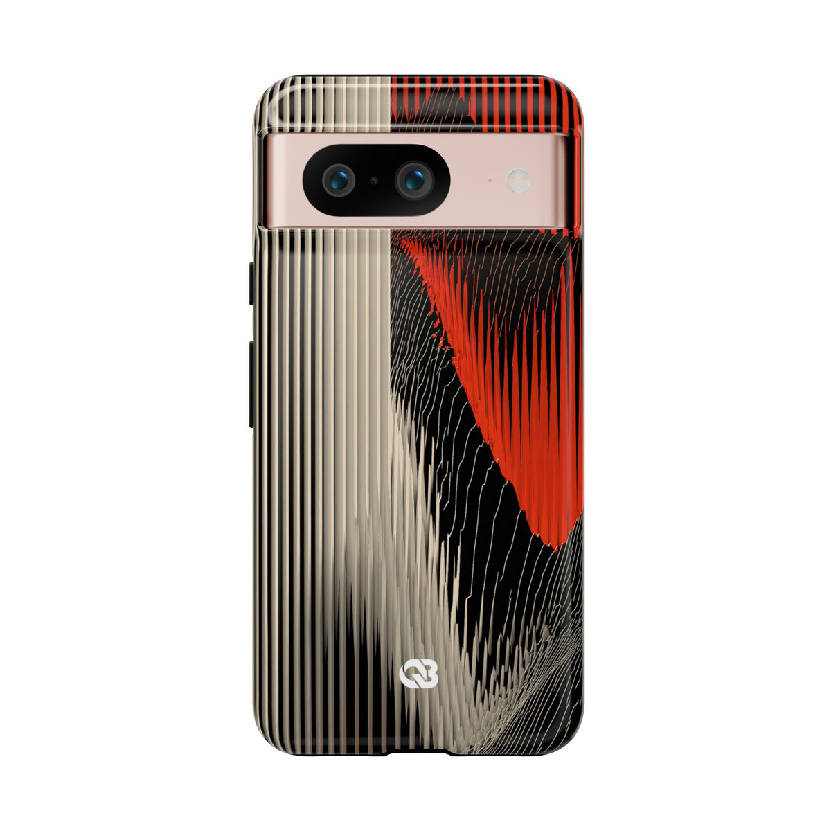 Red Tough Phone Case for Google Pixel - Crimson Pulse Topo