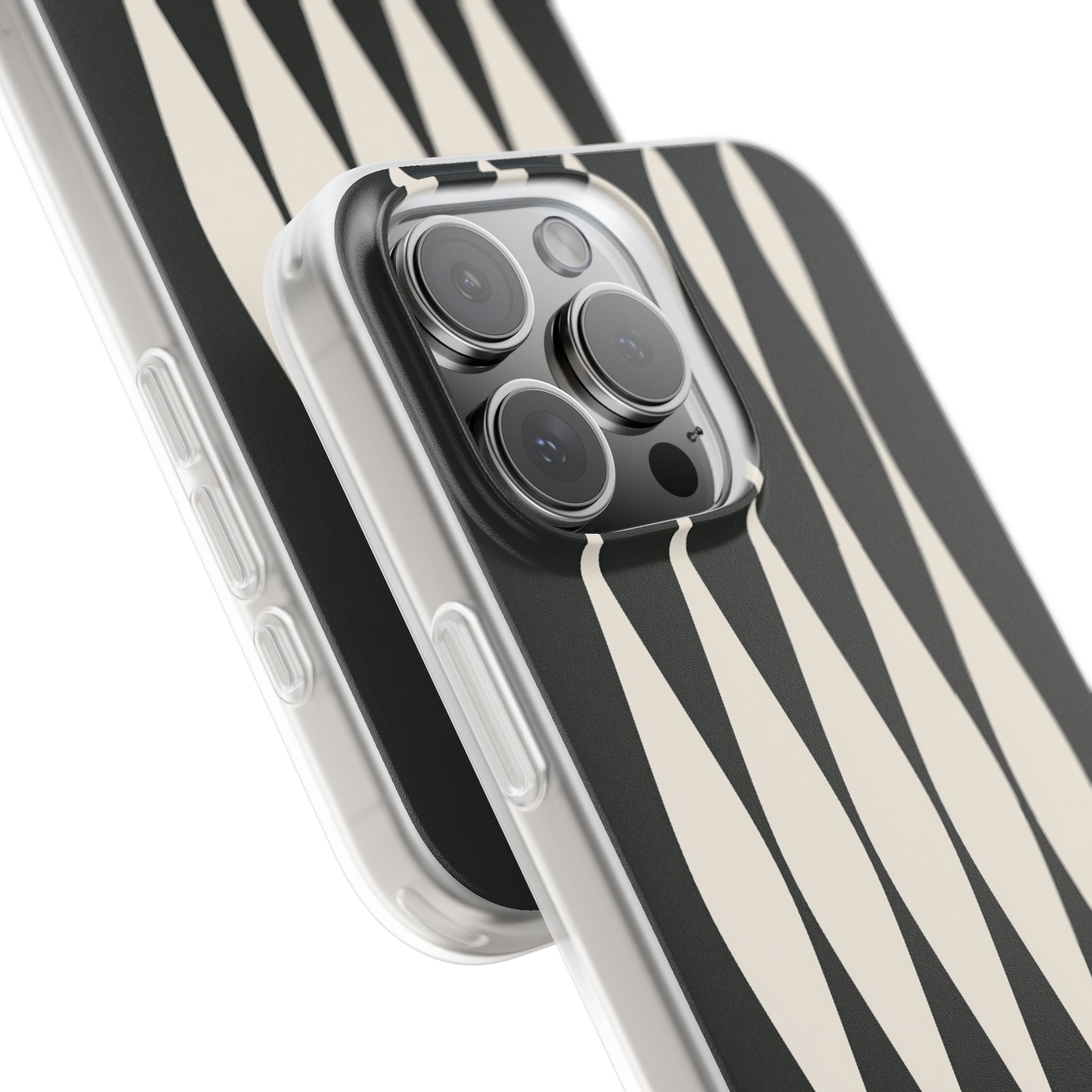 Black Lite Phone Case for iPhone - Ivory Spindle Grid