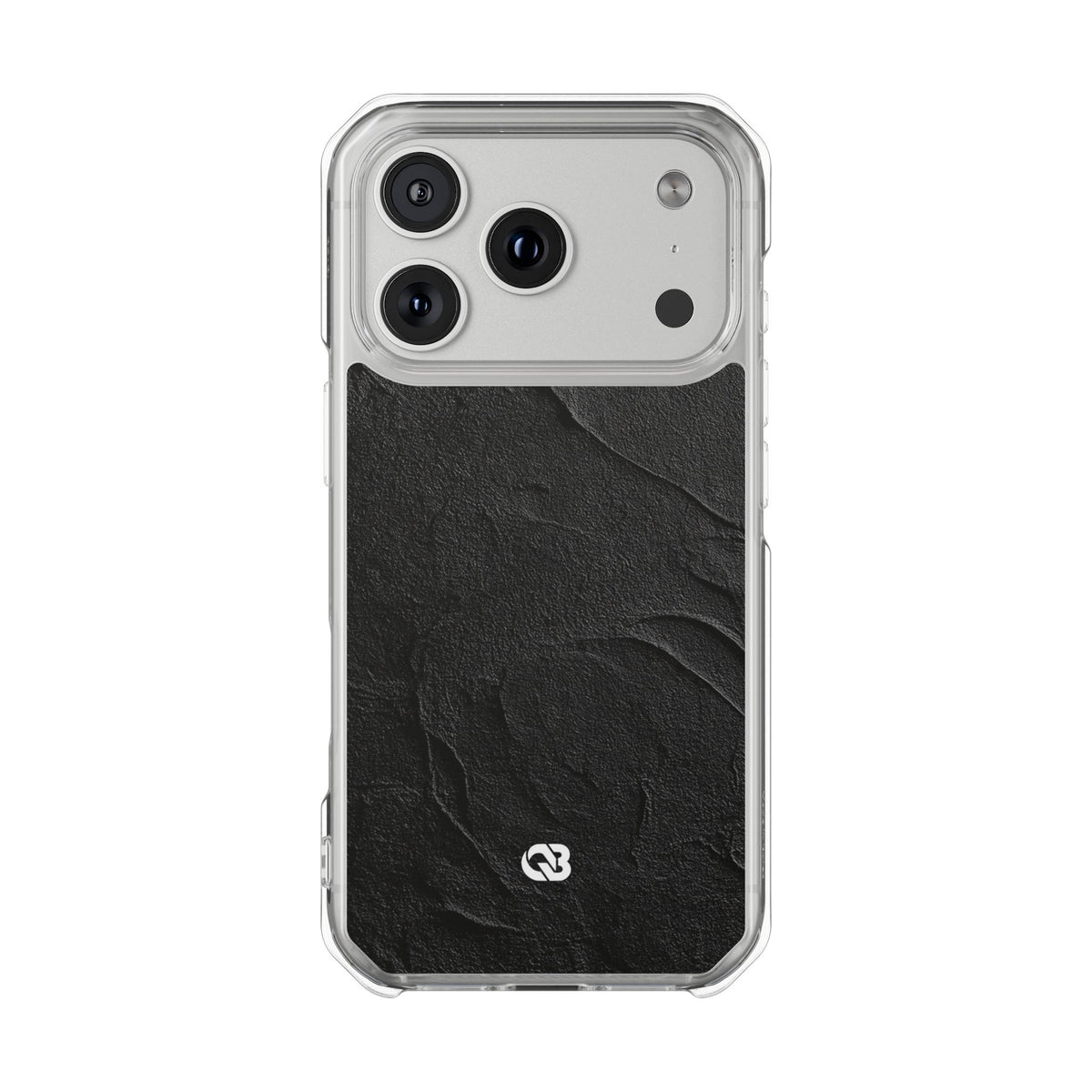 Obsidian Stucco Relief · Clear Impact Magnetic Phone Case for iPhone · Black