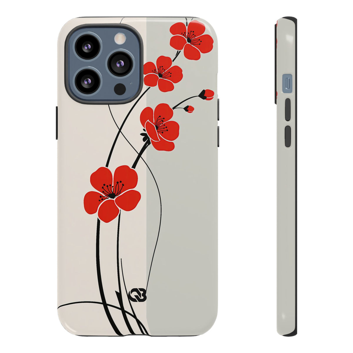 Scarlet Bloom Minimal · Tough Phone Case for iPhone · Red