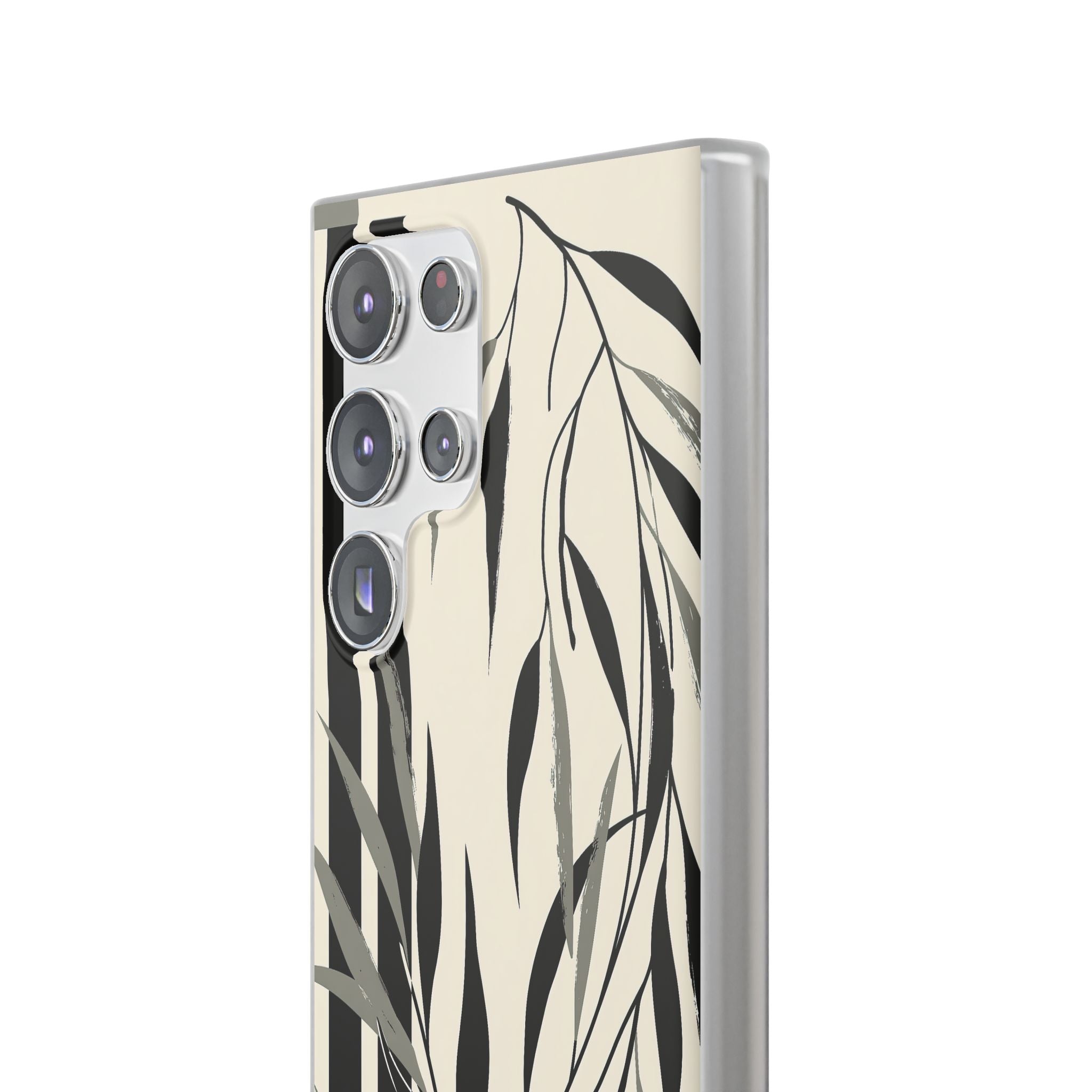 Beige Lite Phone Case for Samsung - Soot Leaf Sketch