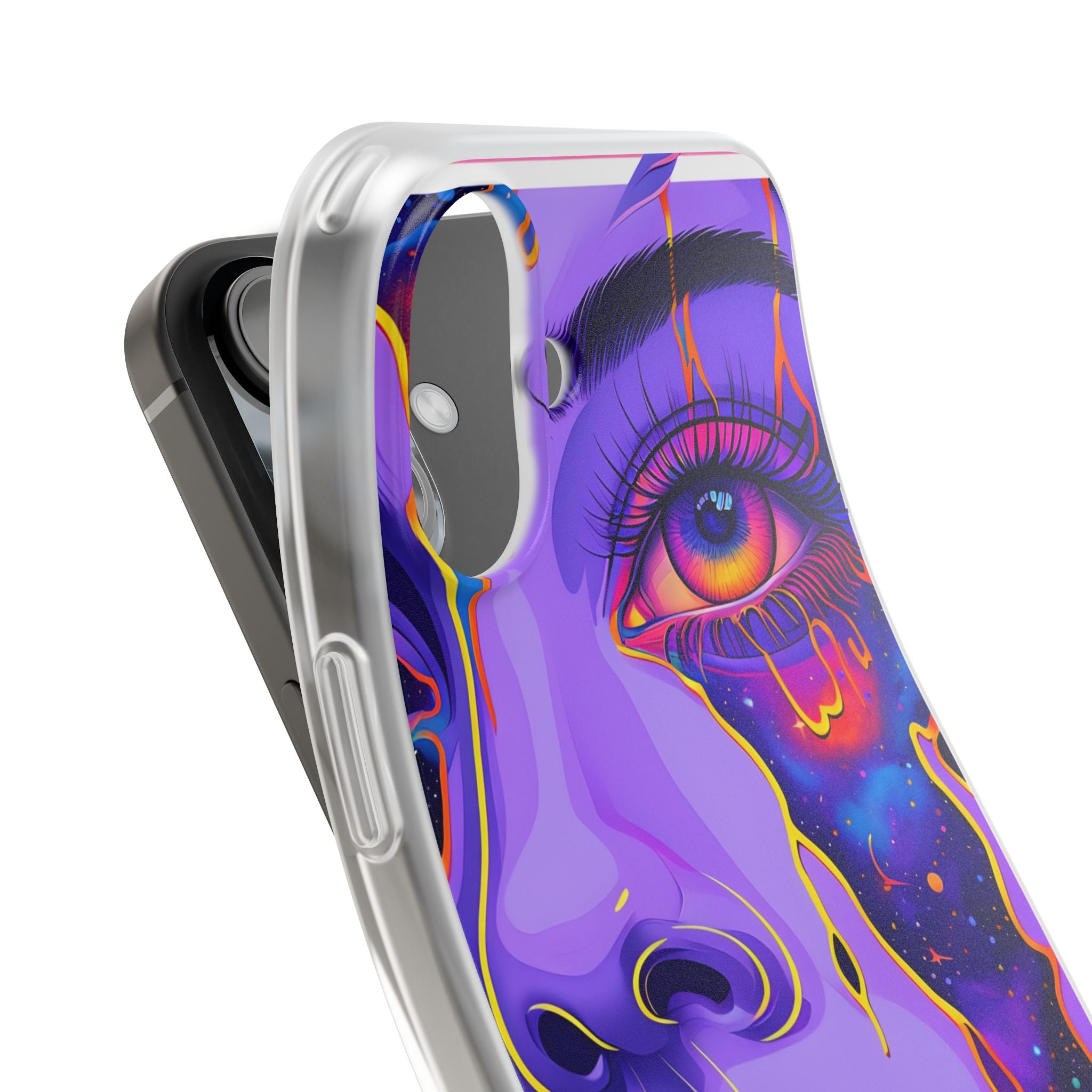 Violet Cosmic Gaze · Soft Custodia per iPhone