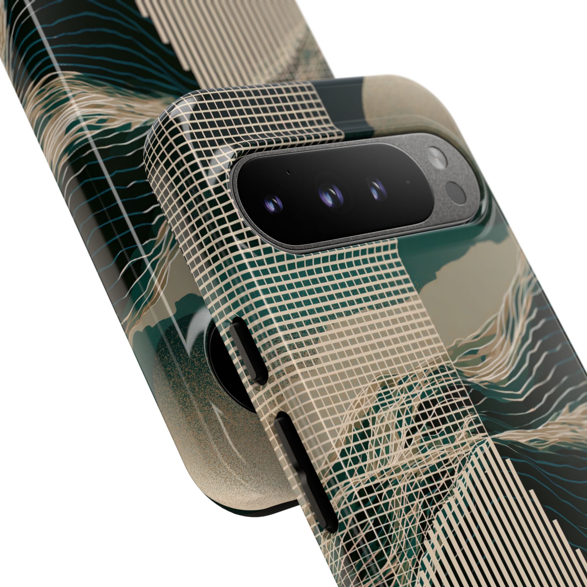 Green Tough Phone Case for Google Pixel - Lunar Moss Topography