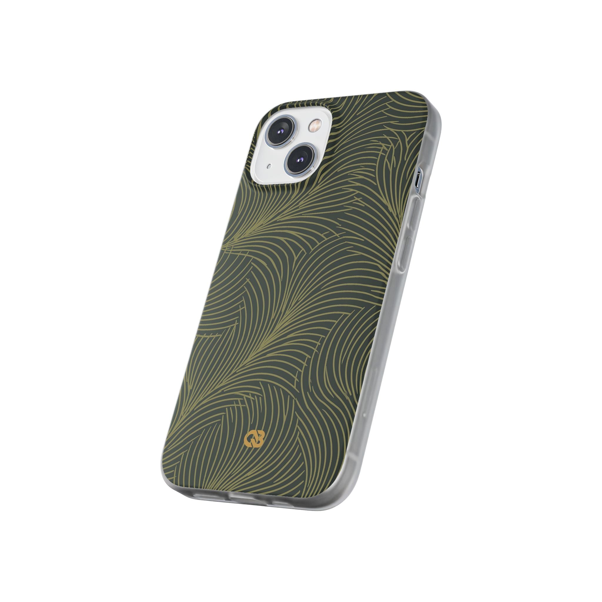 Green Lite Phone Case for iPhone - Dark Olive Plume