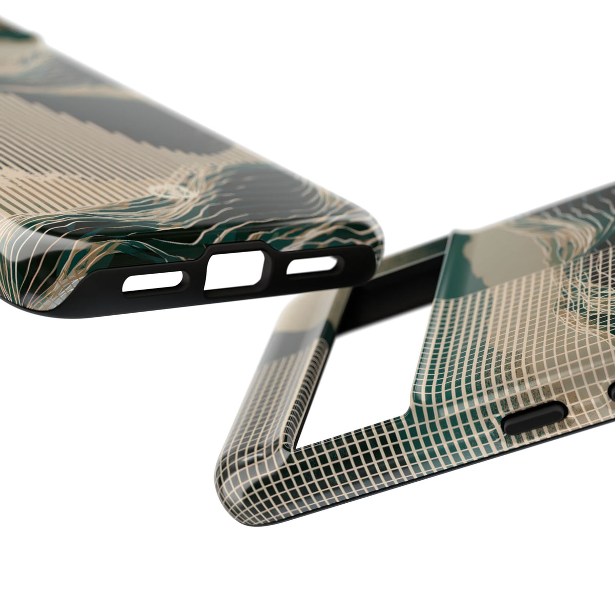 Green Tough Phone Case for Google Pixel - Lunar Moss Topography