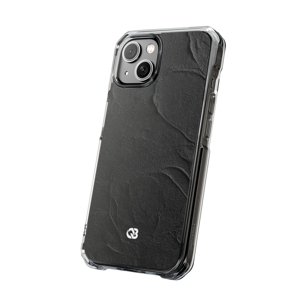 Obsidian Stucco Relief · Clear Impact Magnetic Phone Case for iPhone · Black
