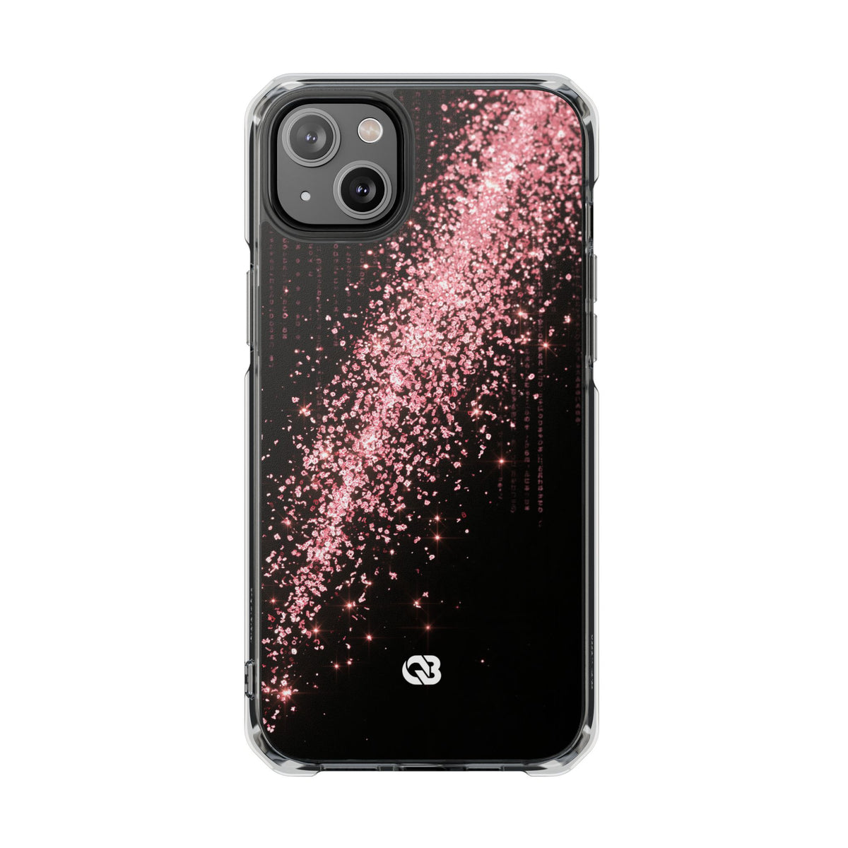 Rose Digital Cascade · Clear Impact Magnetic Phone Case for iPhone · Pink