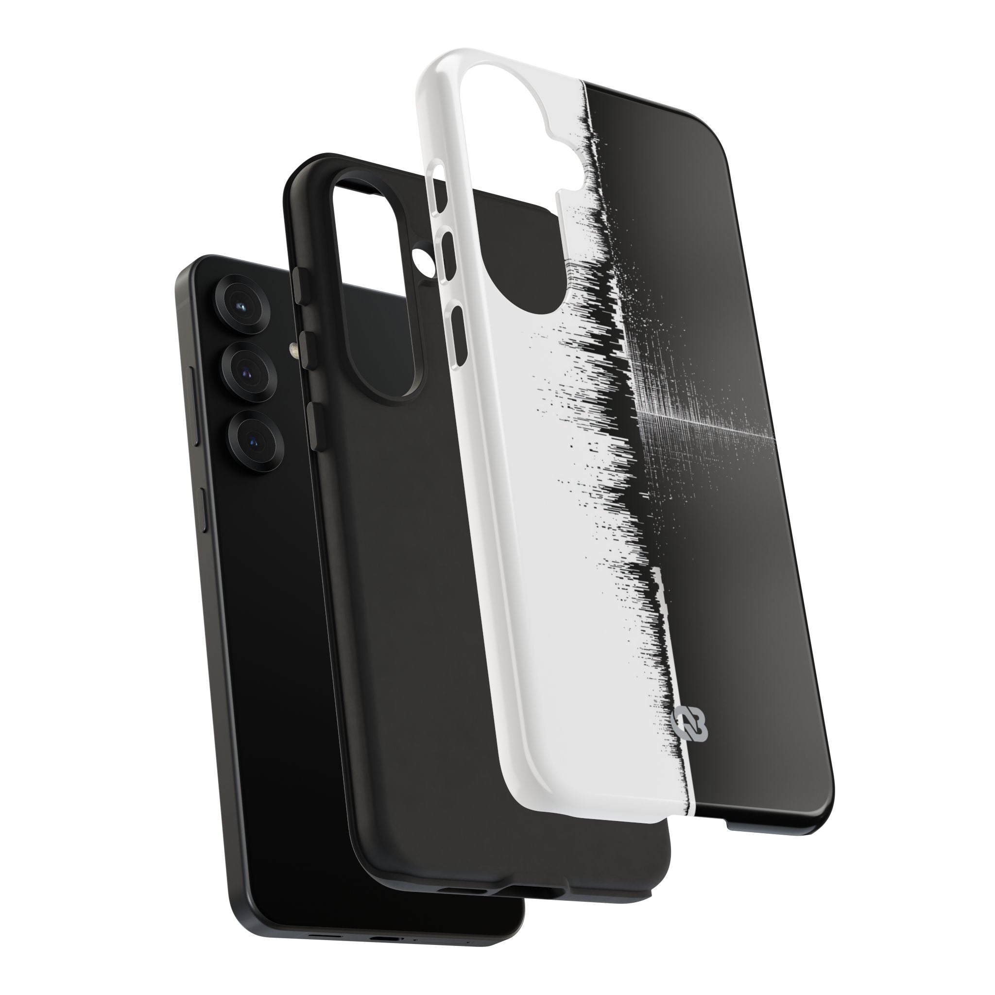 Black Tough Phone Case for Samsung - Static Signal Split