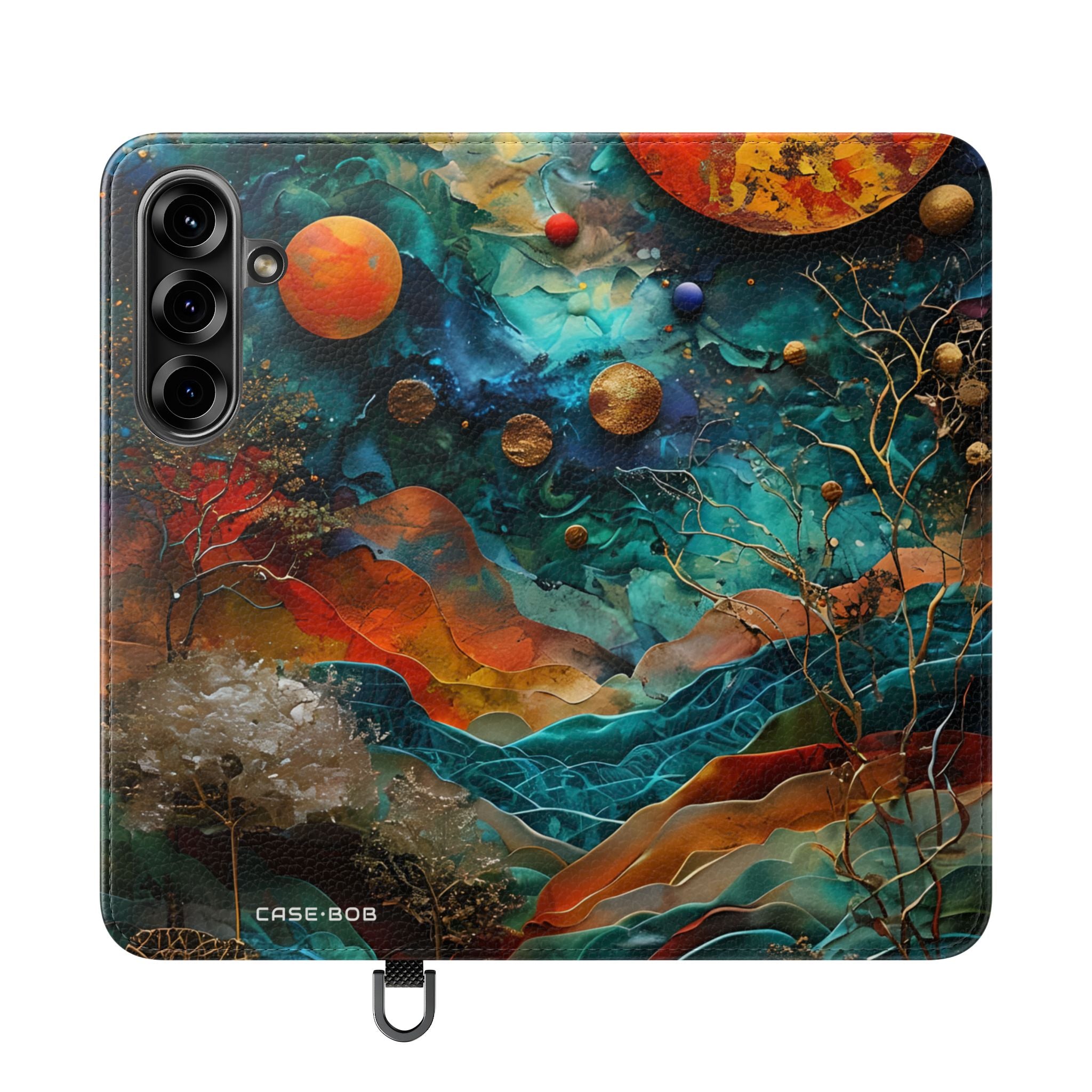 Zonne-energie Orbit Oranje - Samsung S25 Case - Portemonnee