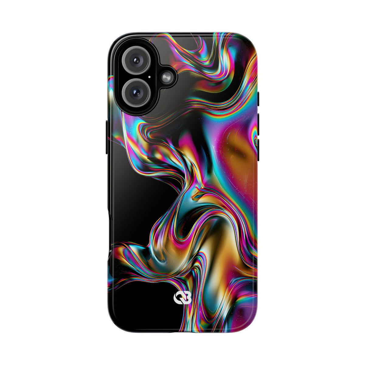 Purple Tough Phone Case for iPhone - Liquid Neon Chrome